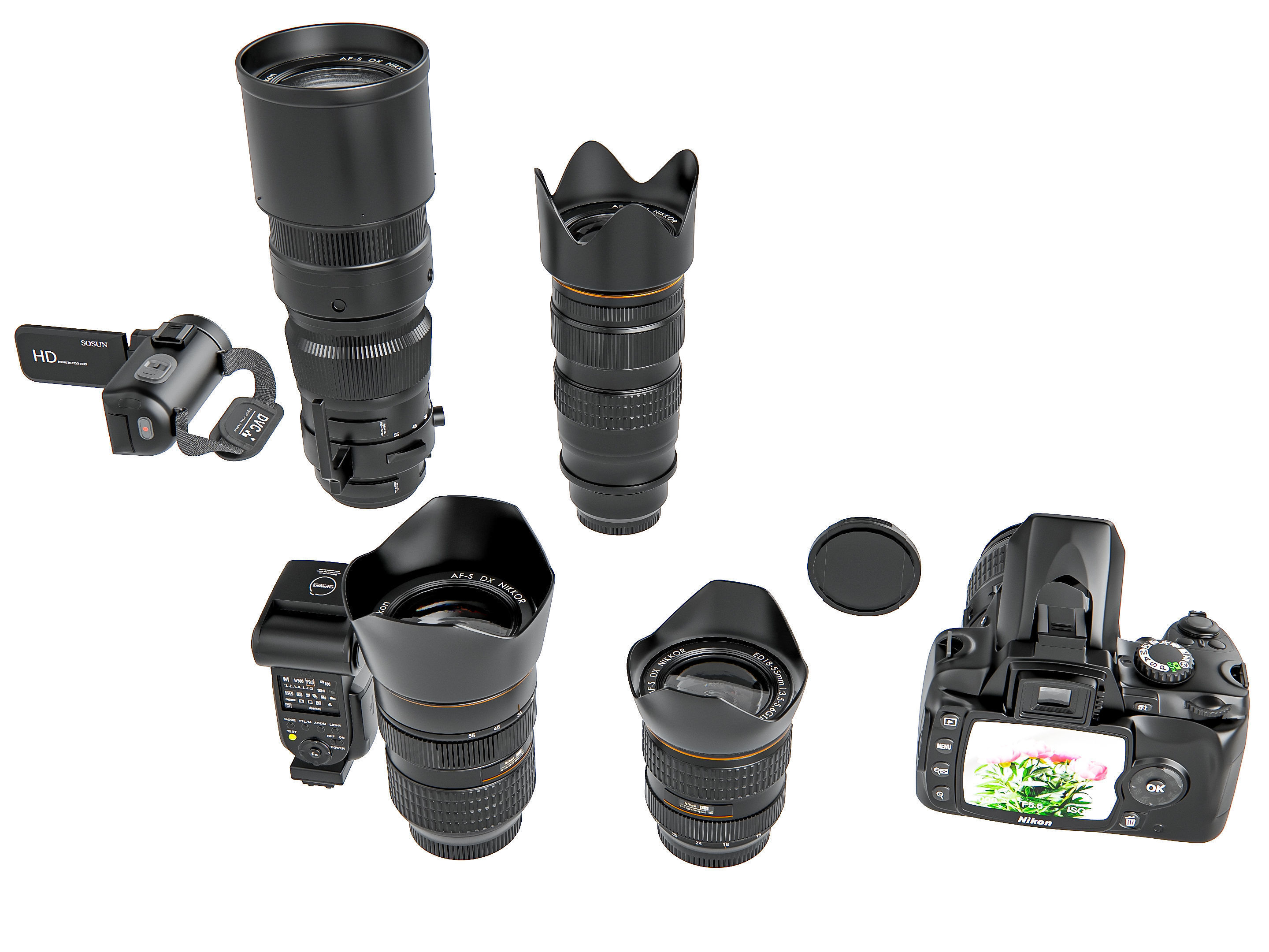 Dslr camera kit 3D model_18
