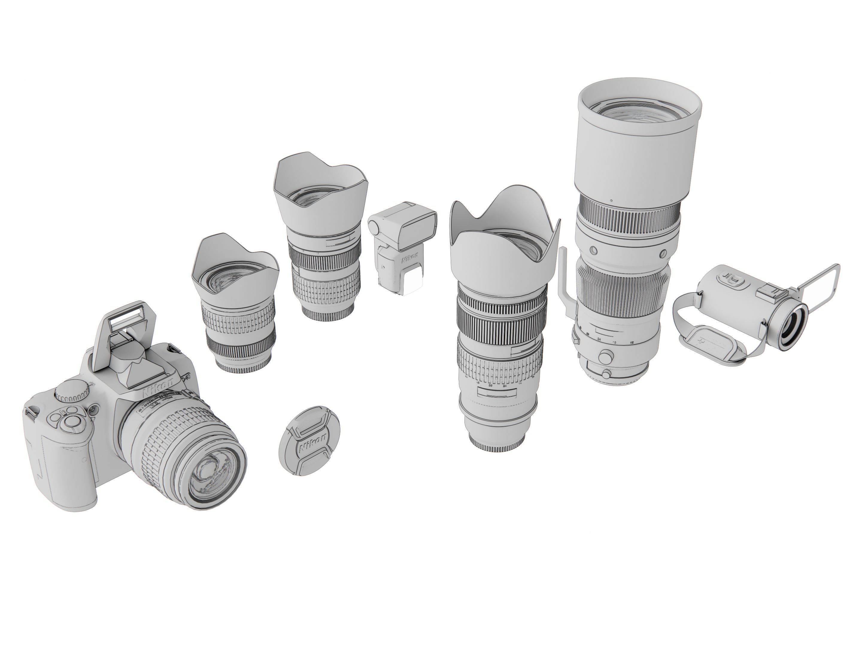 Dslr camera kit 3D model_19