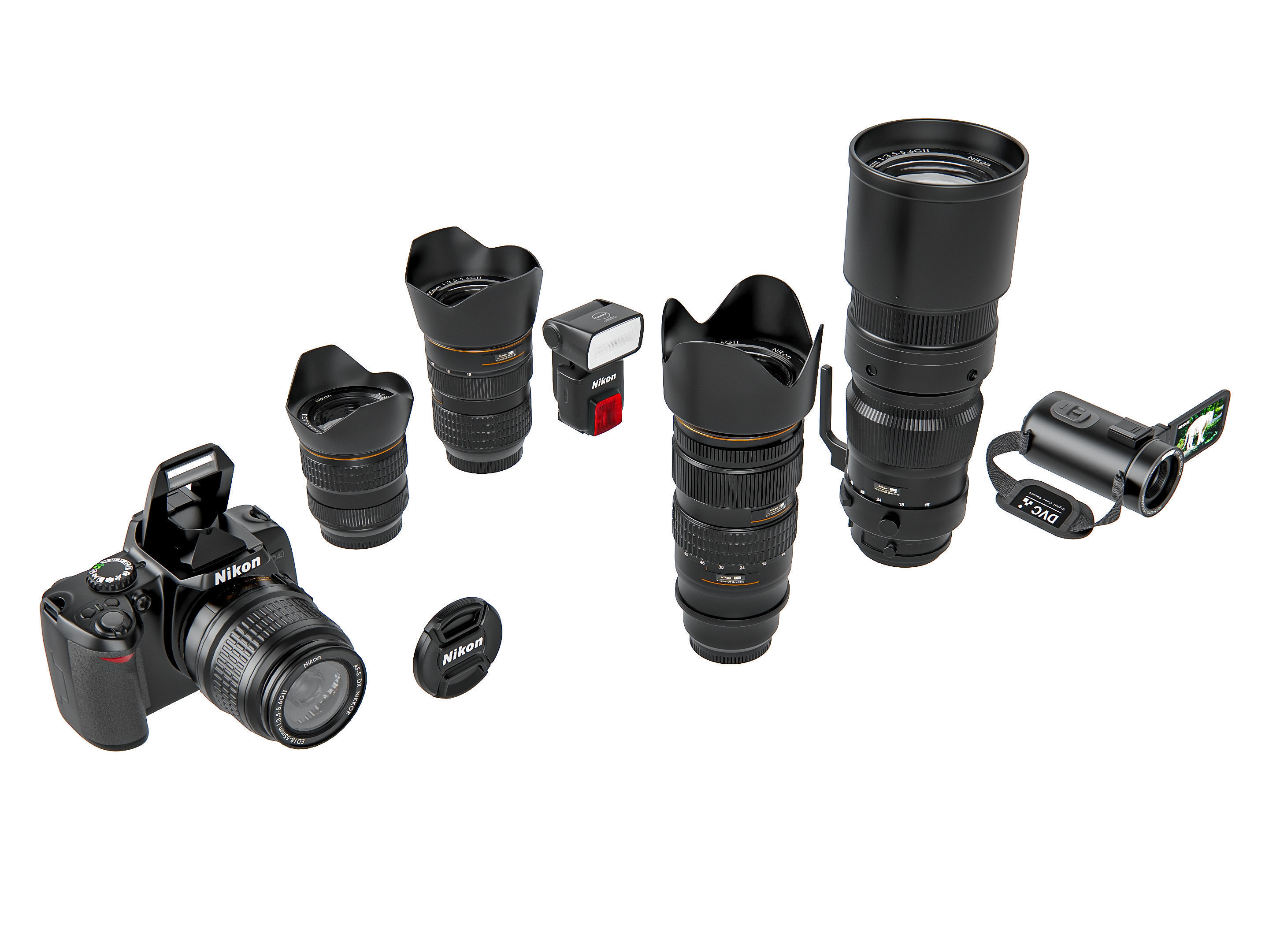 Dslr camera kit 3D model_6