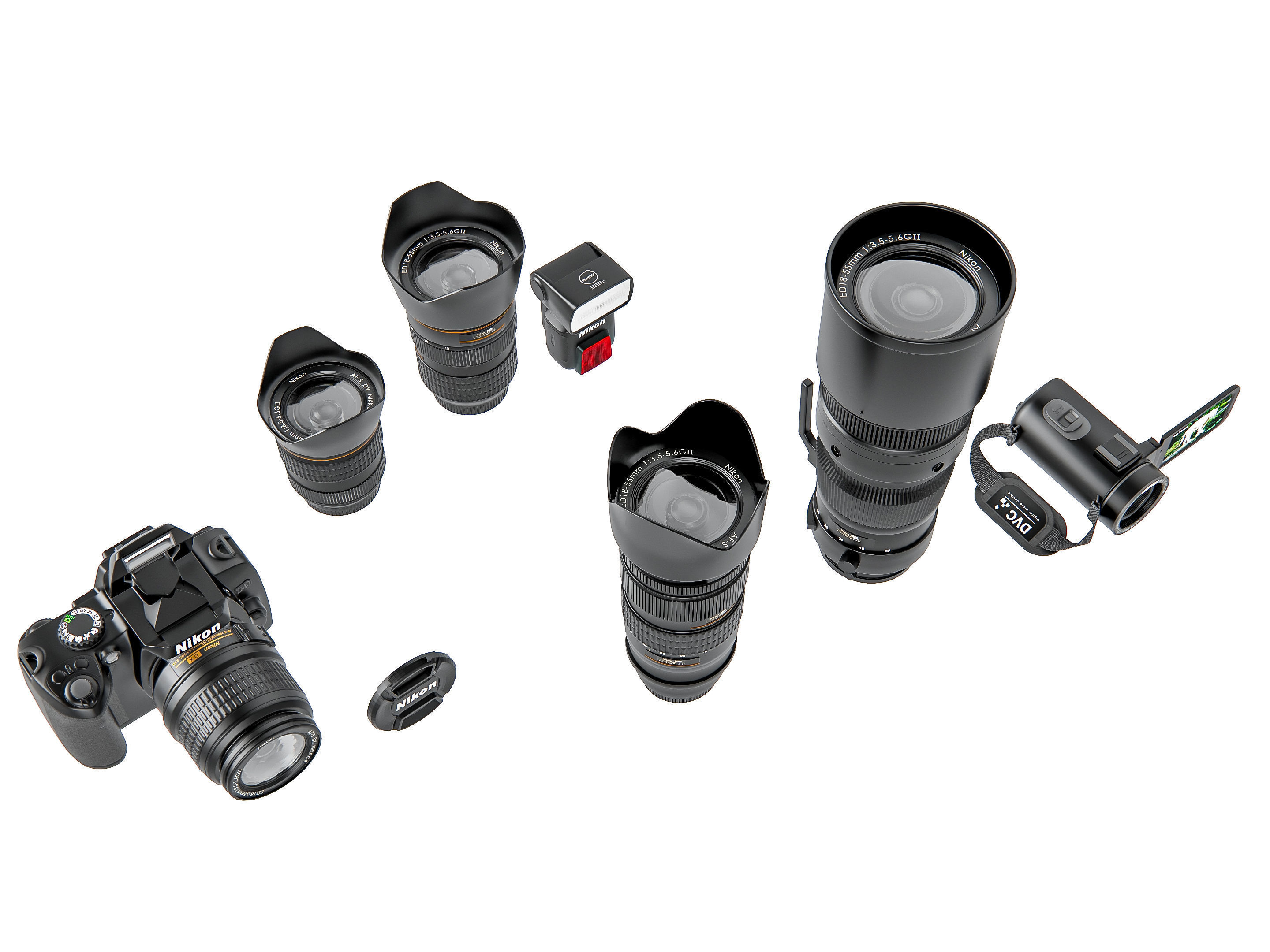 Dslr camera kit 3D model_17