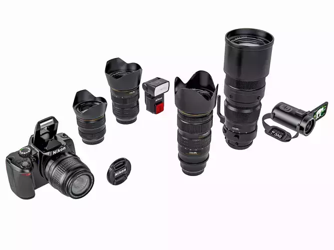 Dslr camera kit 3D model Dslr camera kit 3D model