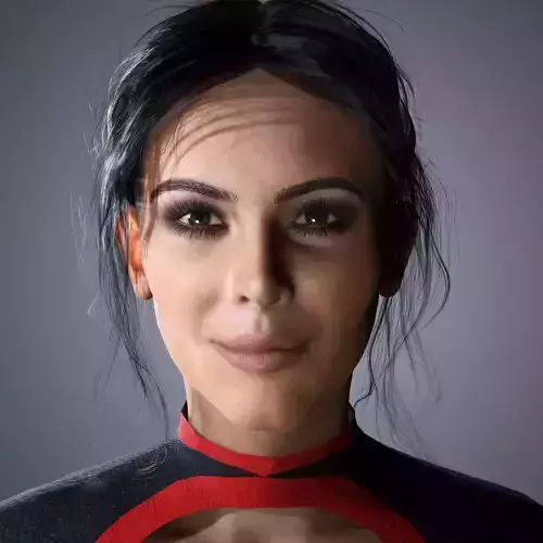 Kim Kardashian Character 3D Model Low-poly 3D model