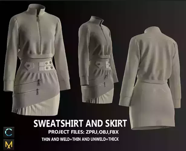 Sweatshirt and Skirt