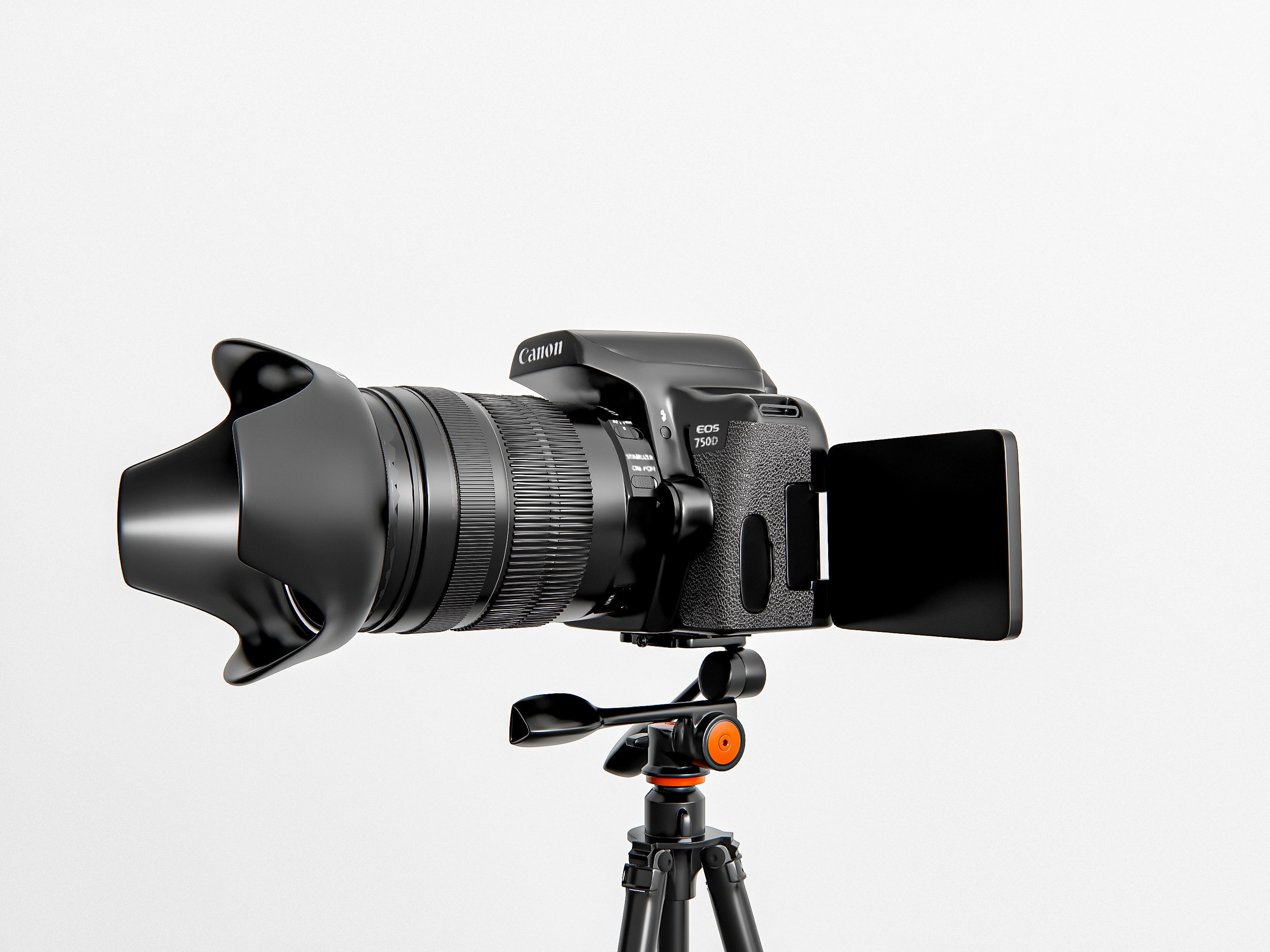 Dslr camera with tripod 3D model_8