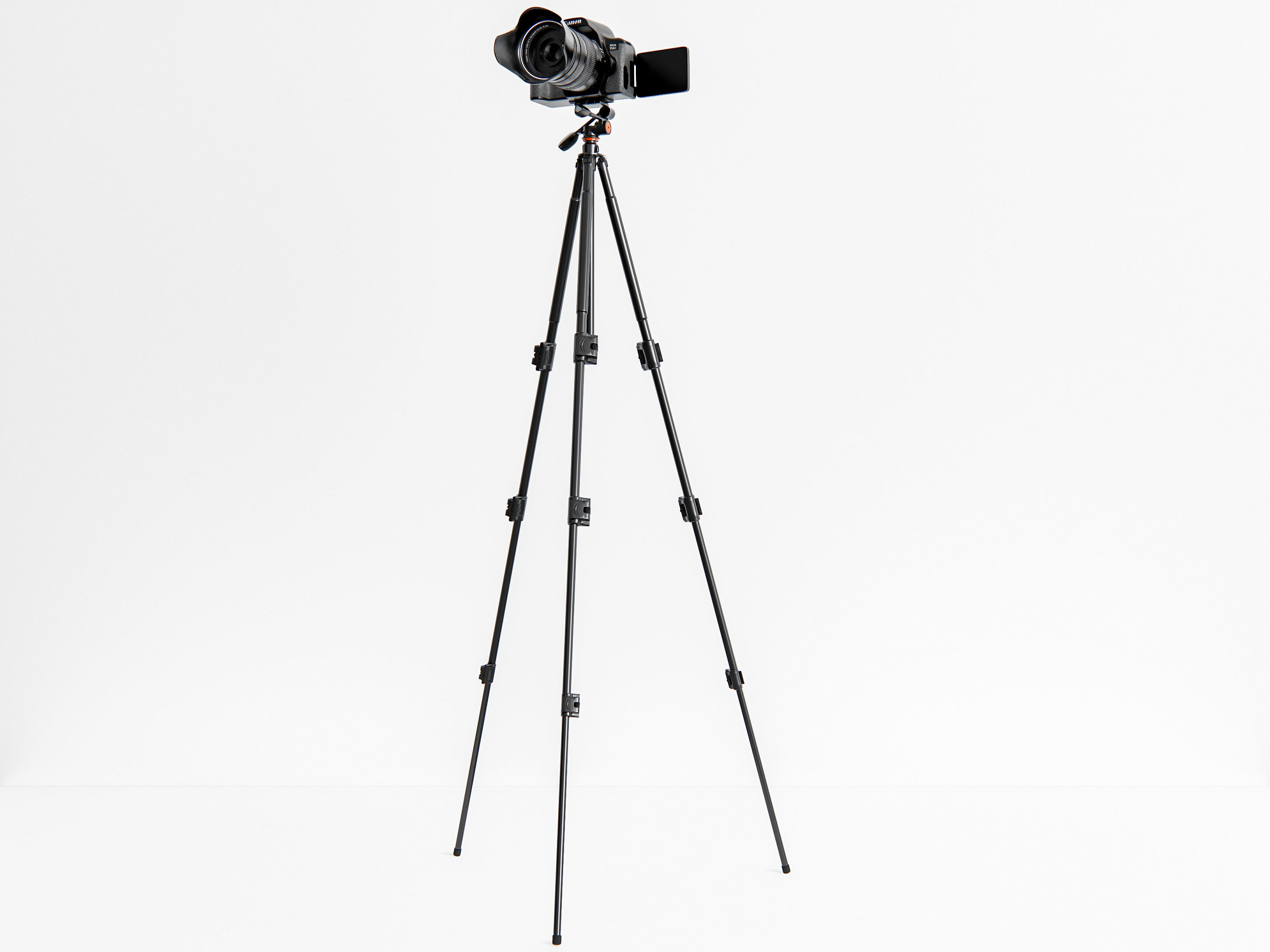 Dslr camera with tripod 3D model_19