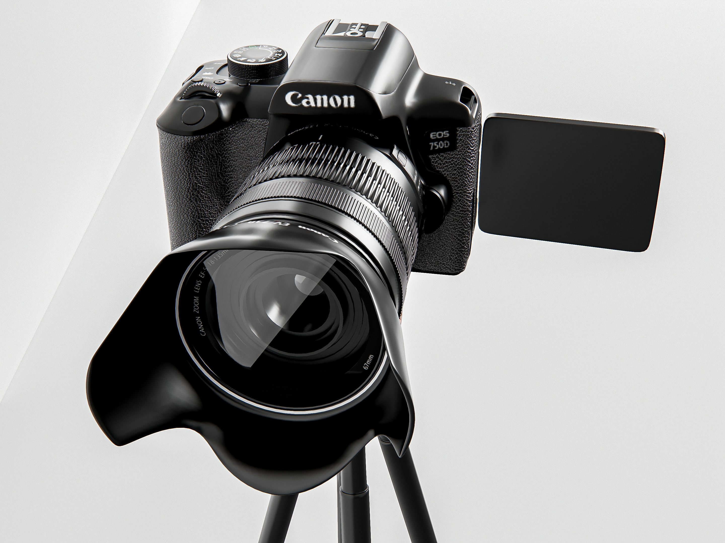 Dslr camera with tripod 3D model_18