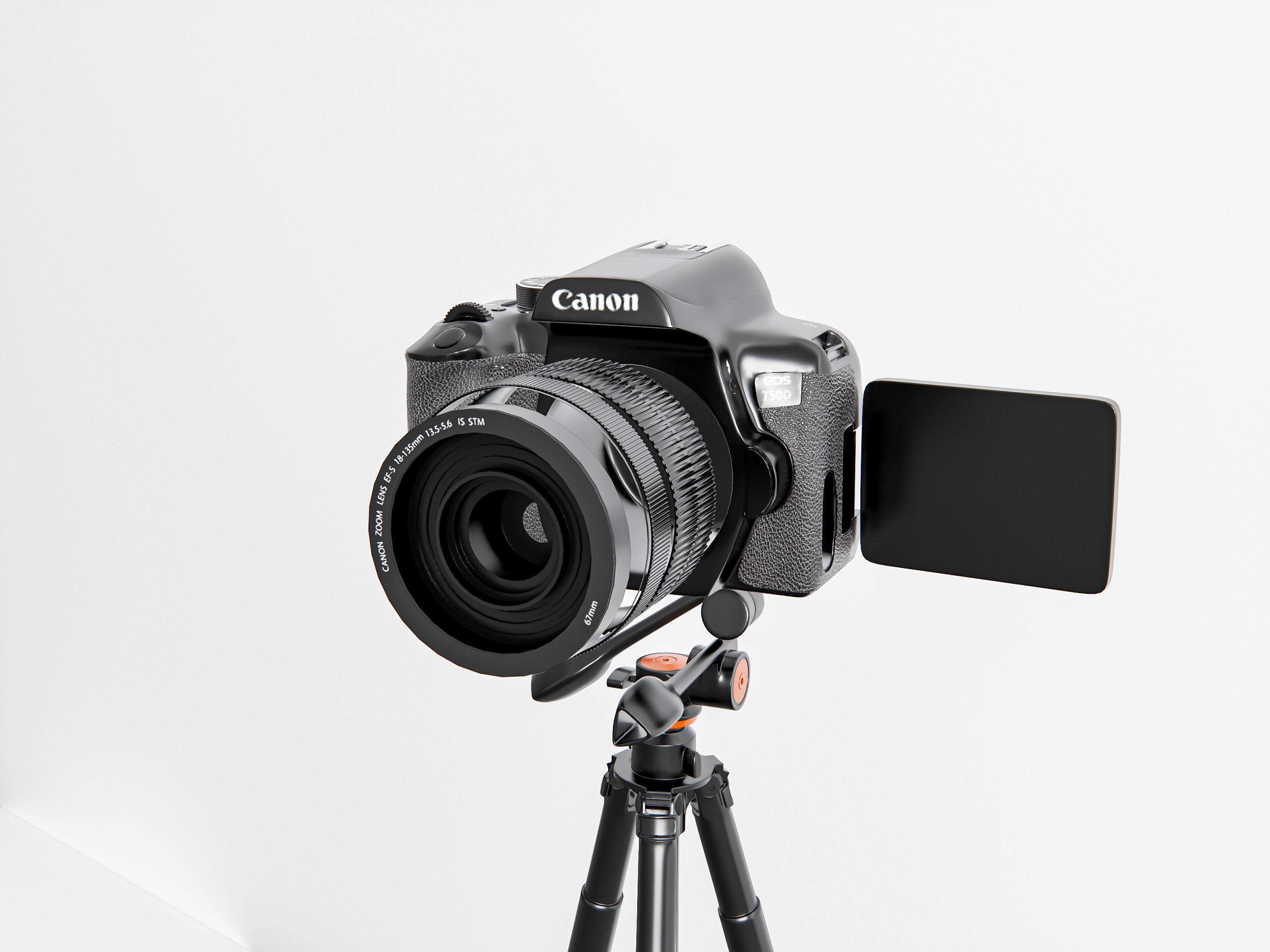 Dslr camera with tripod 3D model_9