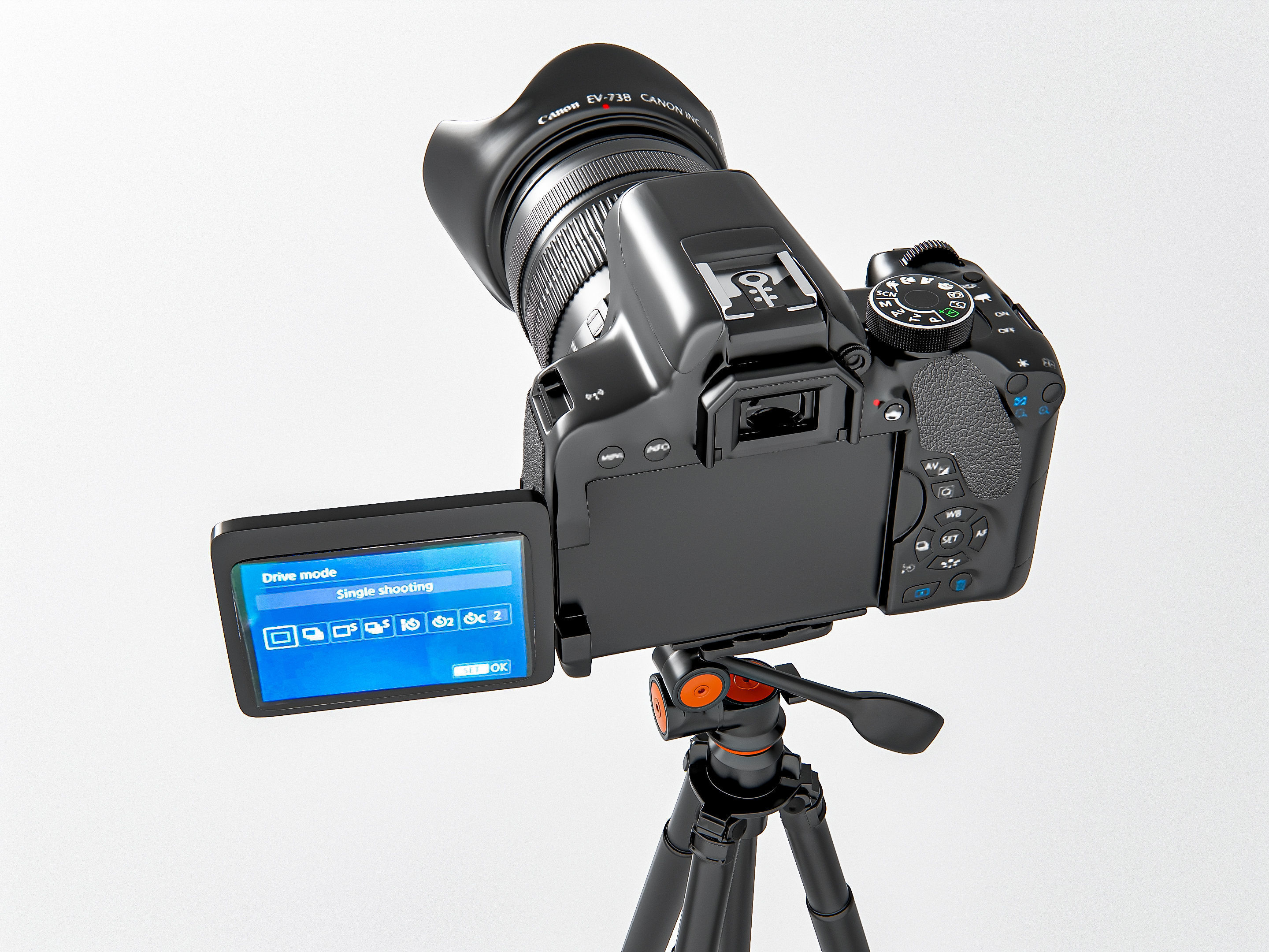 Dslr camera with tripod 3D model_10