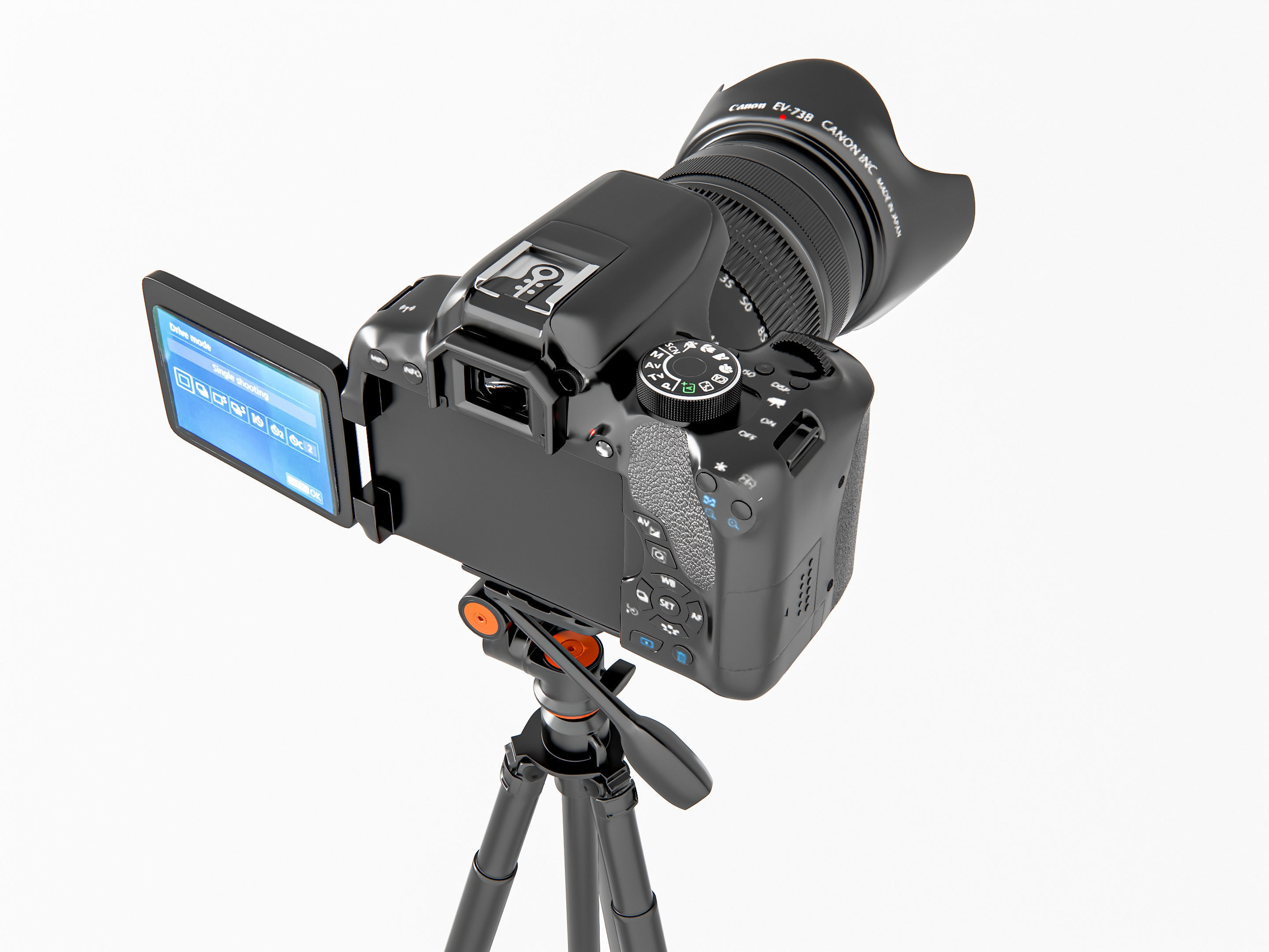 Dslr camera with tripod 3D model_20
