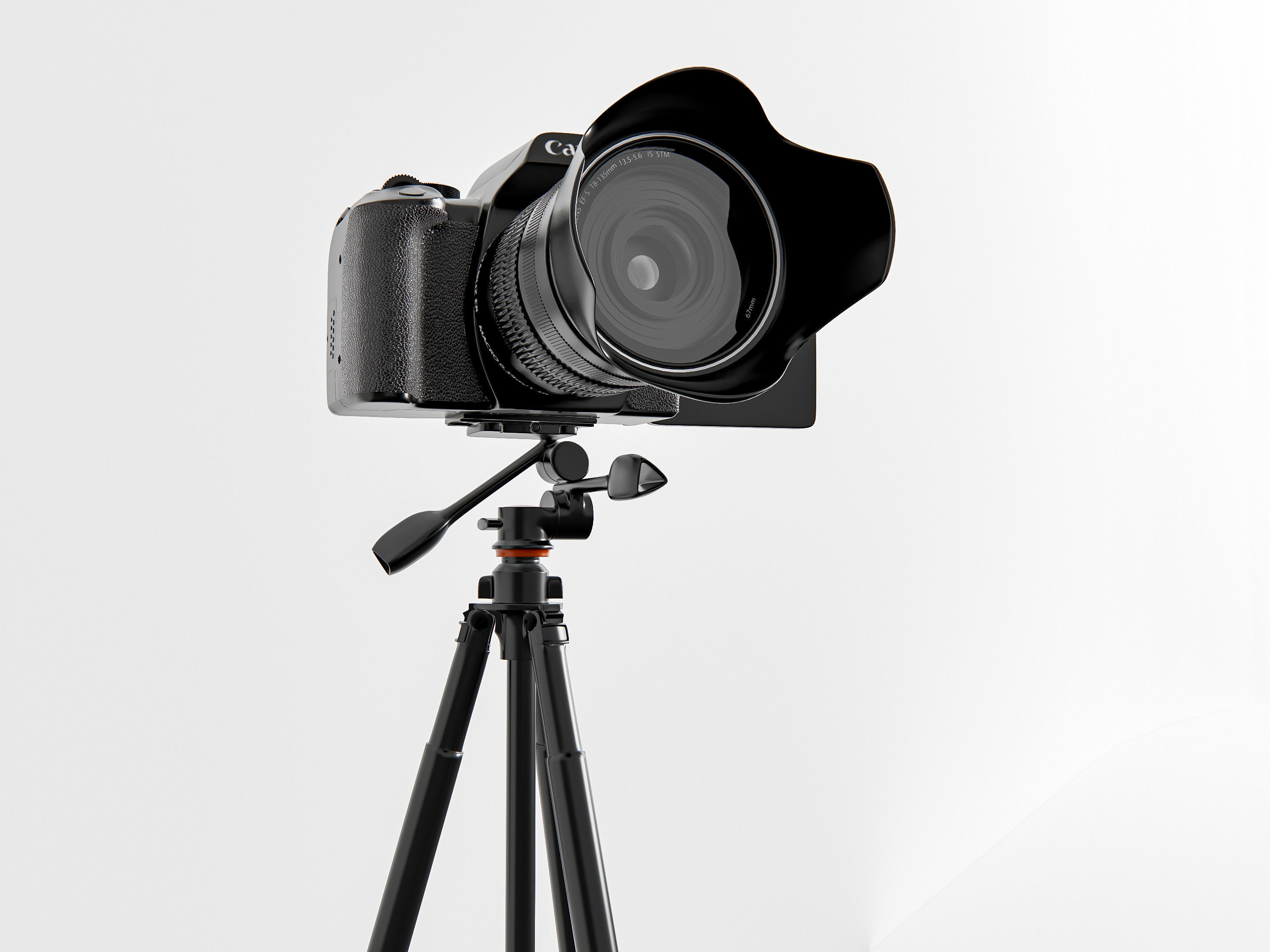 Dslr camera with tripod 3D model_6