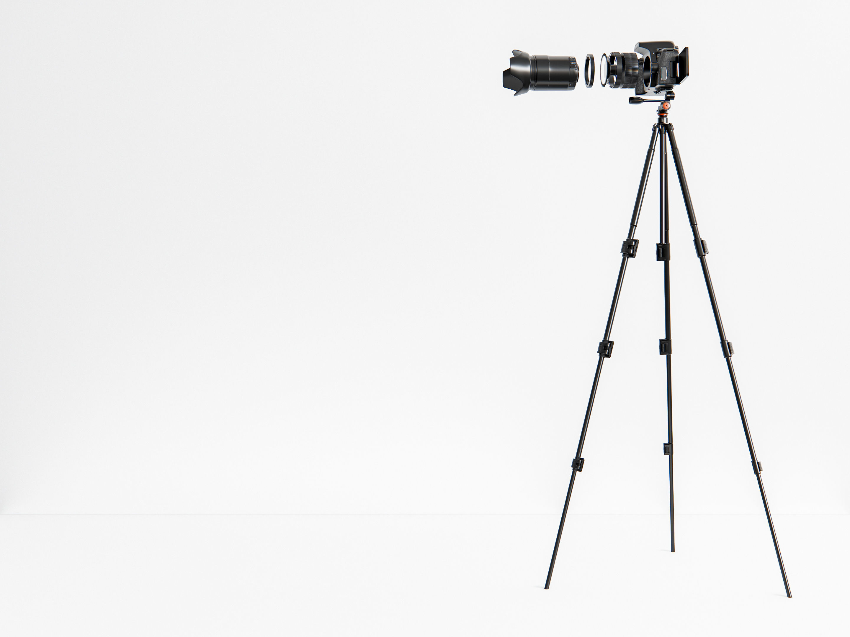Dslr camera with tripod 3D model_11