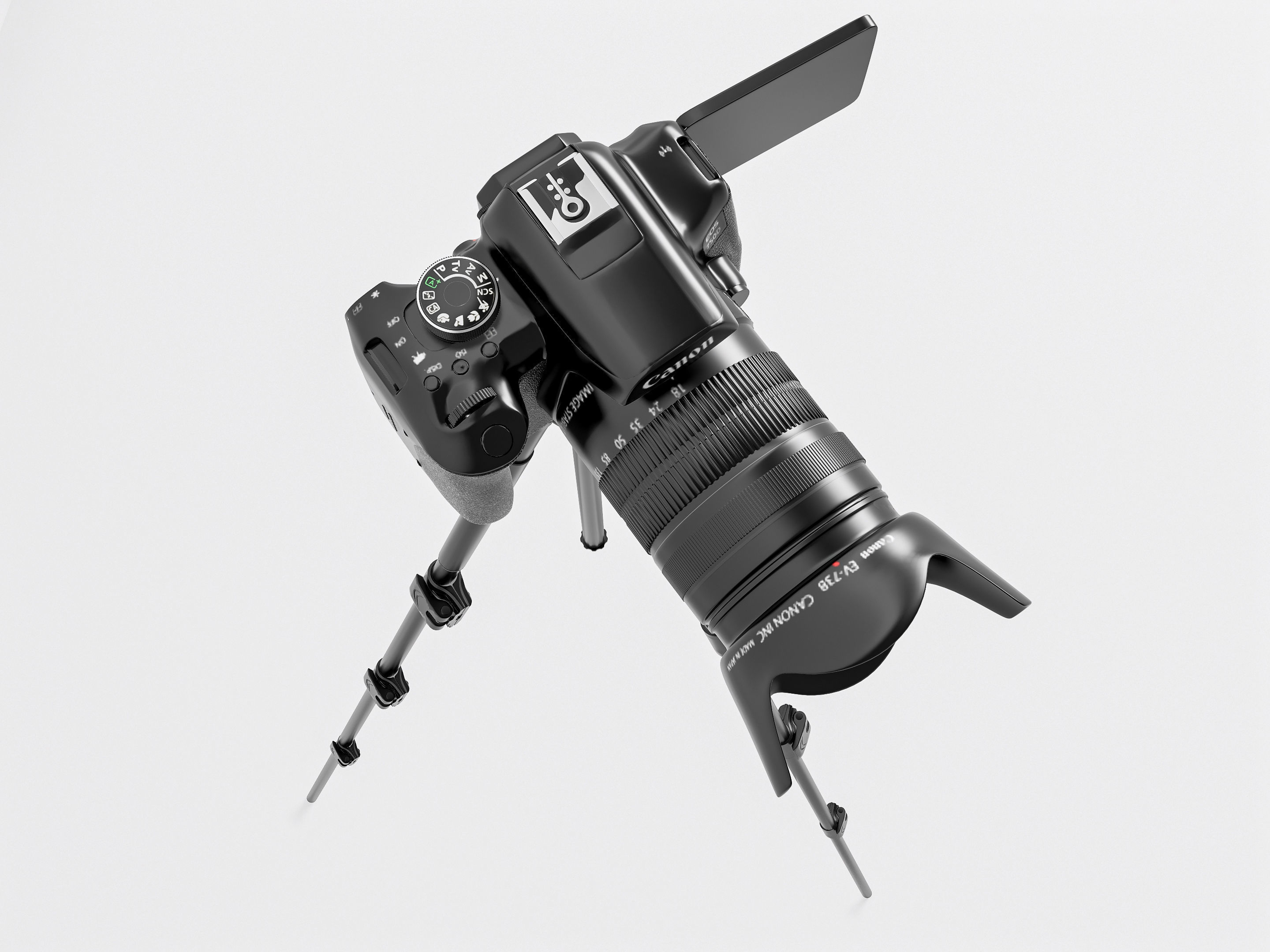 Dslr camera with tripod 3D model_22