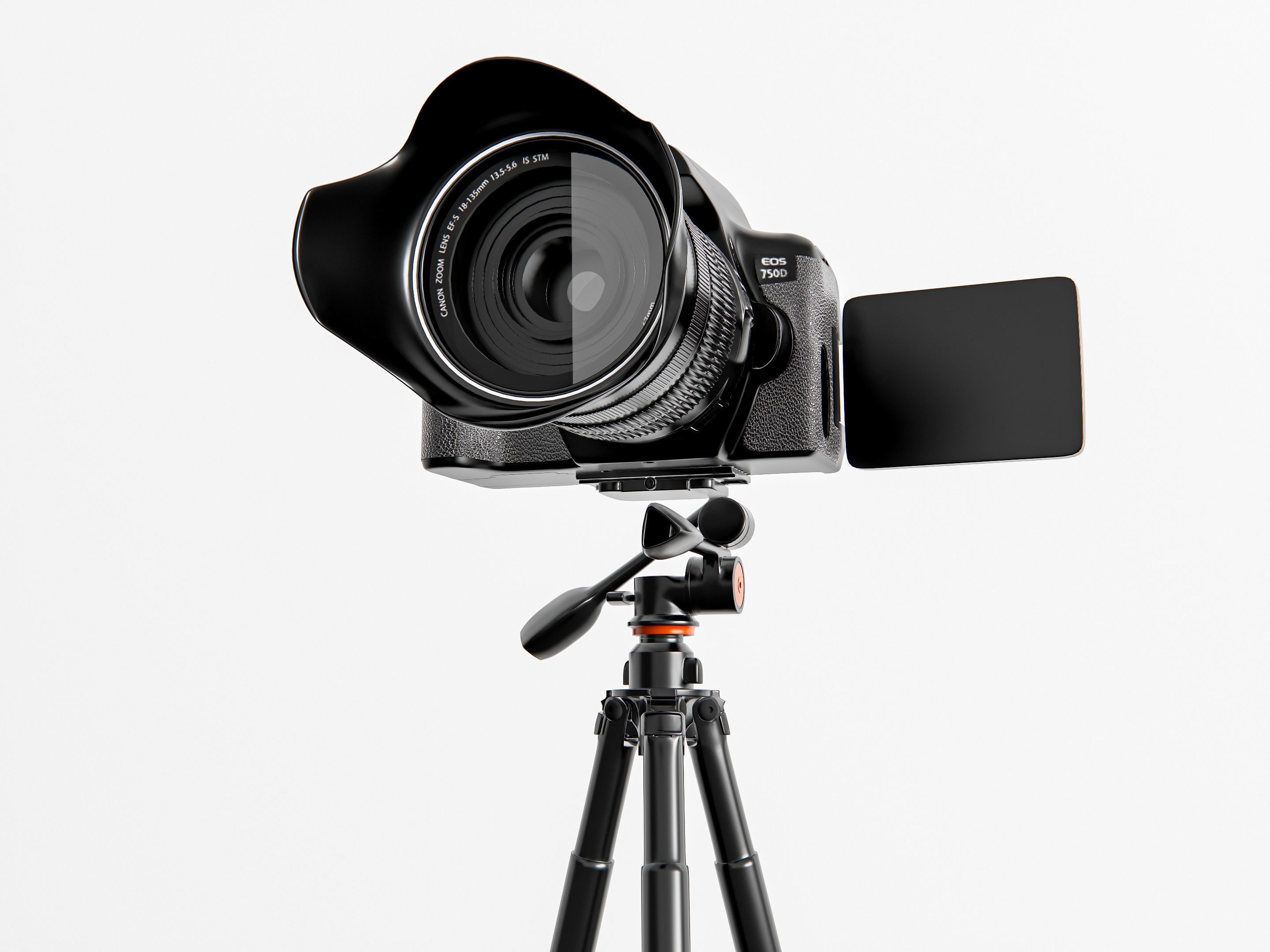 Dslr camera with tripod 3D model_21