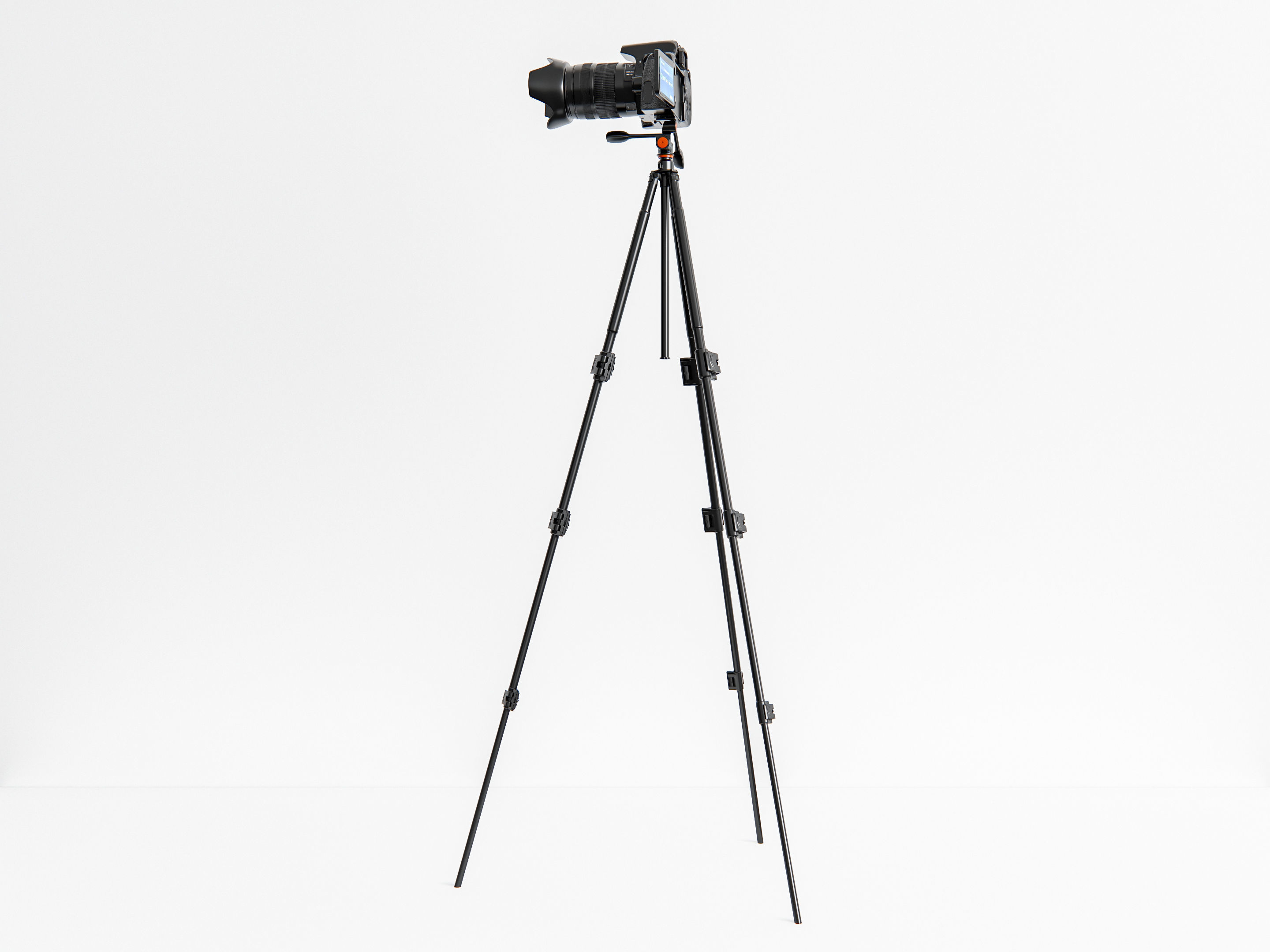 Dslr camera with tripod 3D model_23