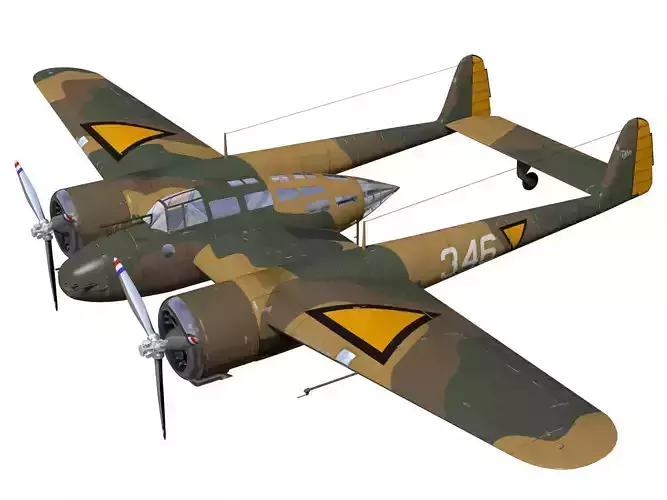 fokker G-I 3D model