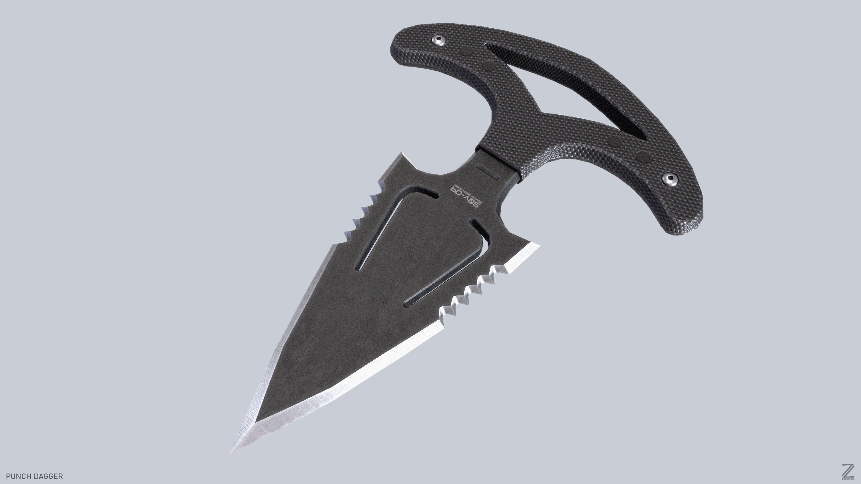 Punch dagger Low-poly 3D model_5