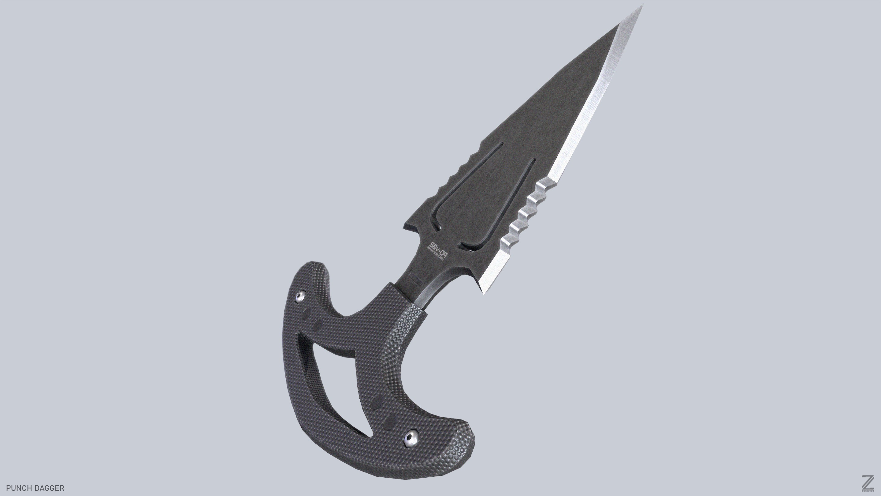 Punch dagger Low-poly 3D model_7