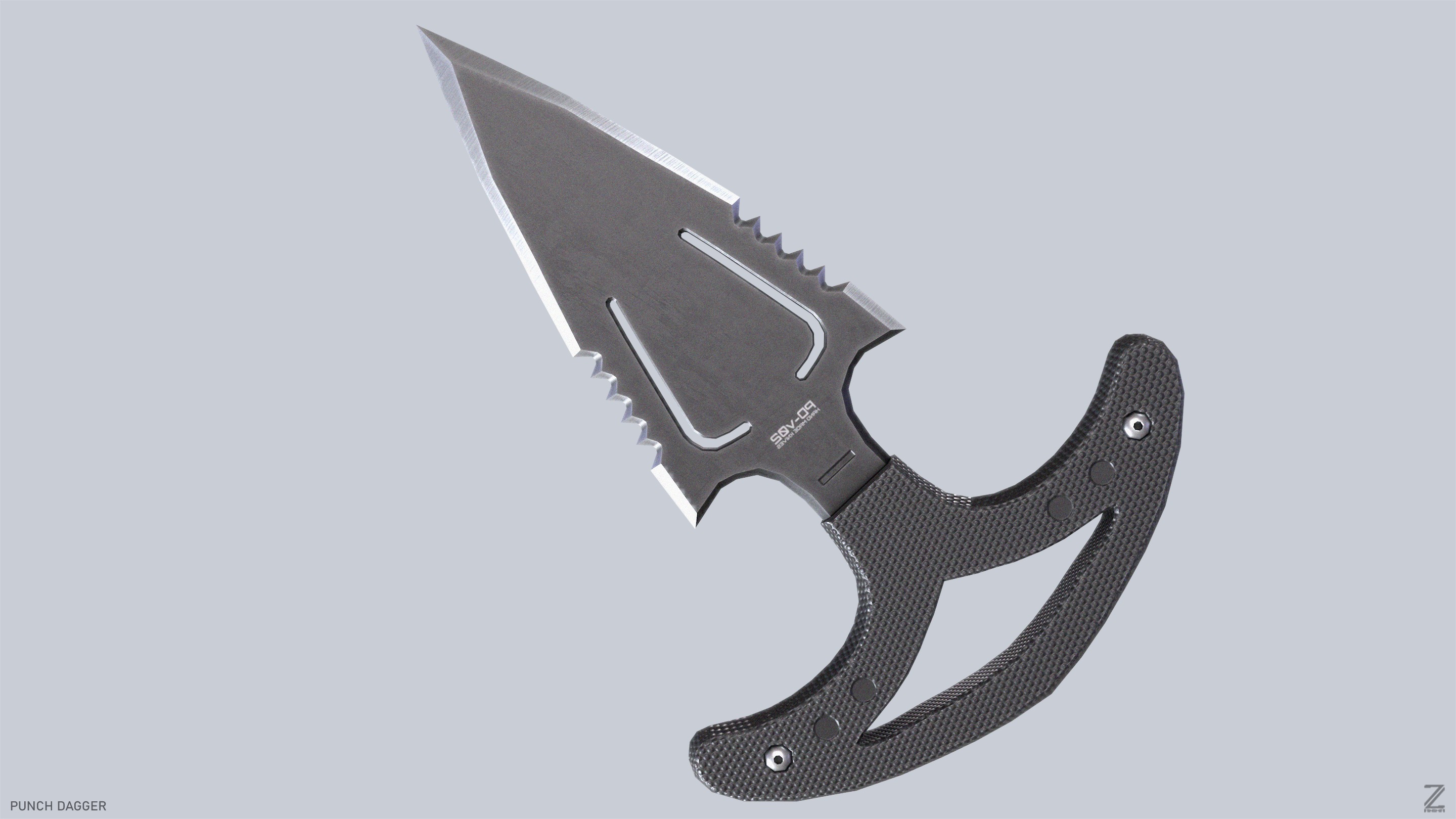 Punch dagger Low-poly 3D model_2