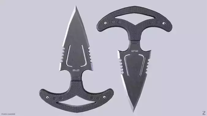 Punch dagger Low-poly 3D model