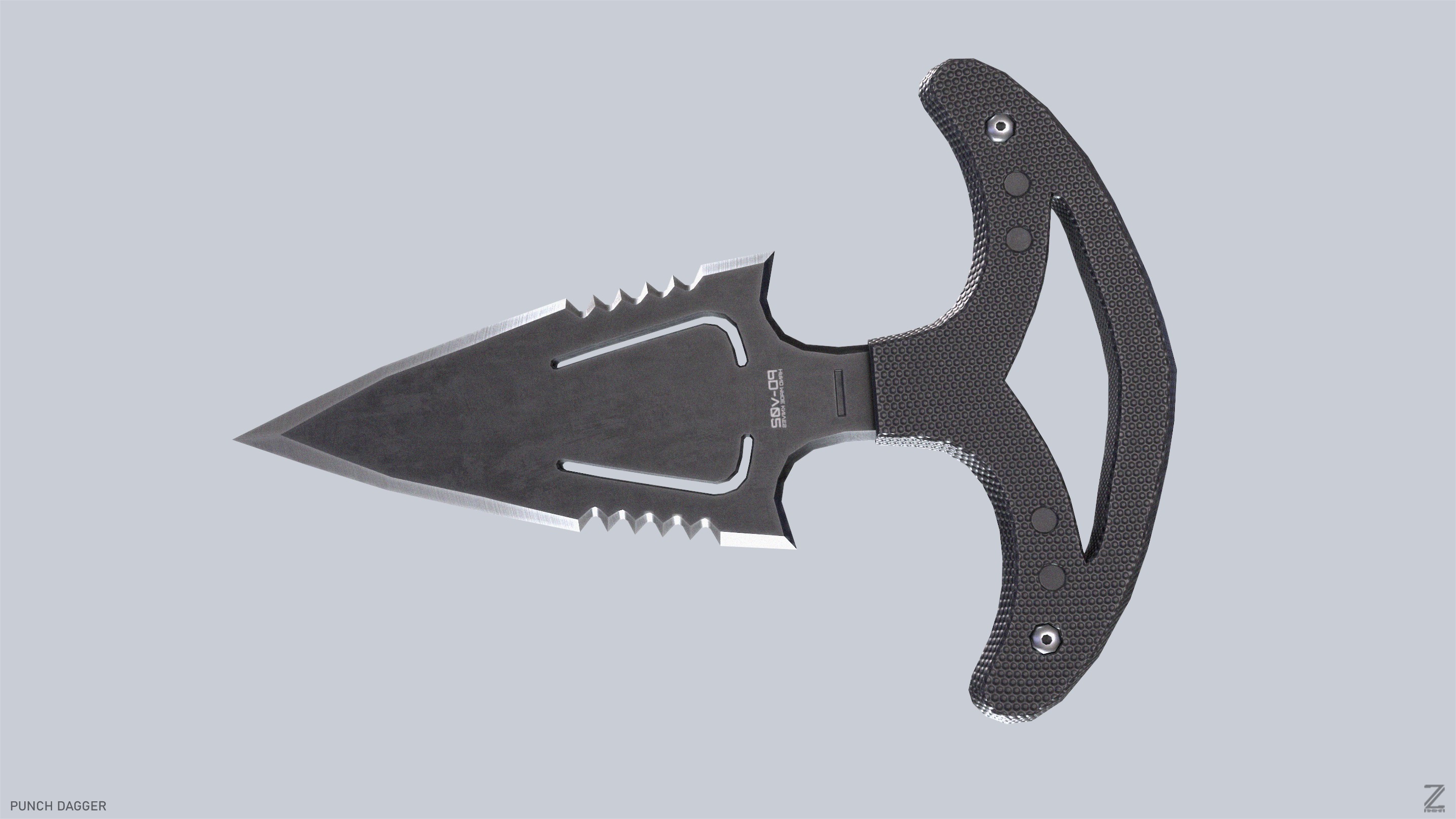 Punch dagger Low-poly 3D model_6