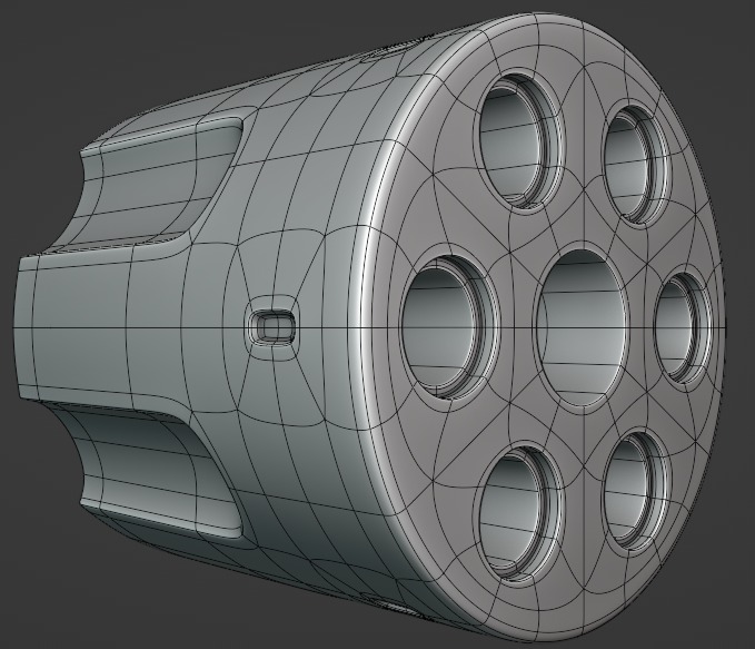Revolver Cylinder - Tutorial Included 3D model_3