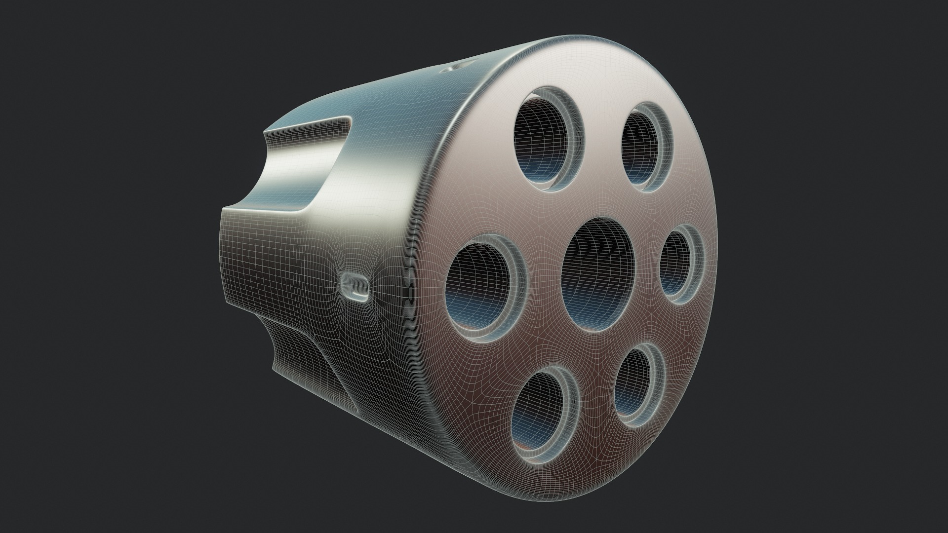 Revolver Cylinder - Tutorial Included 3D model_5