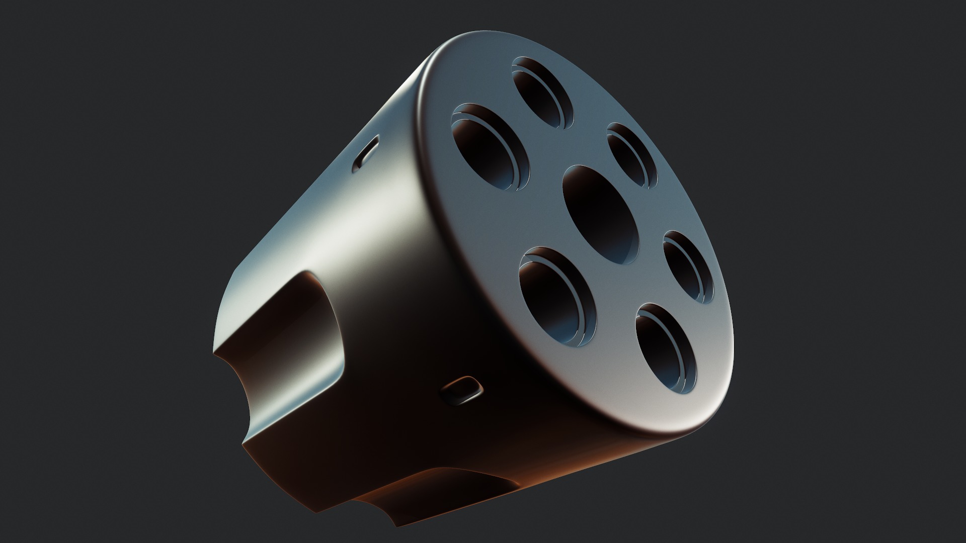 Revolver Cylinder - Tutorial Included 3D model_12