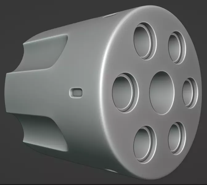 Revolver Cylinder - Tutorial Included 3D model_0