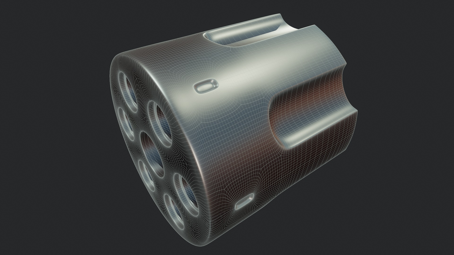 Revolver Cylinder - Tutorial Included 3D model_11
