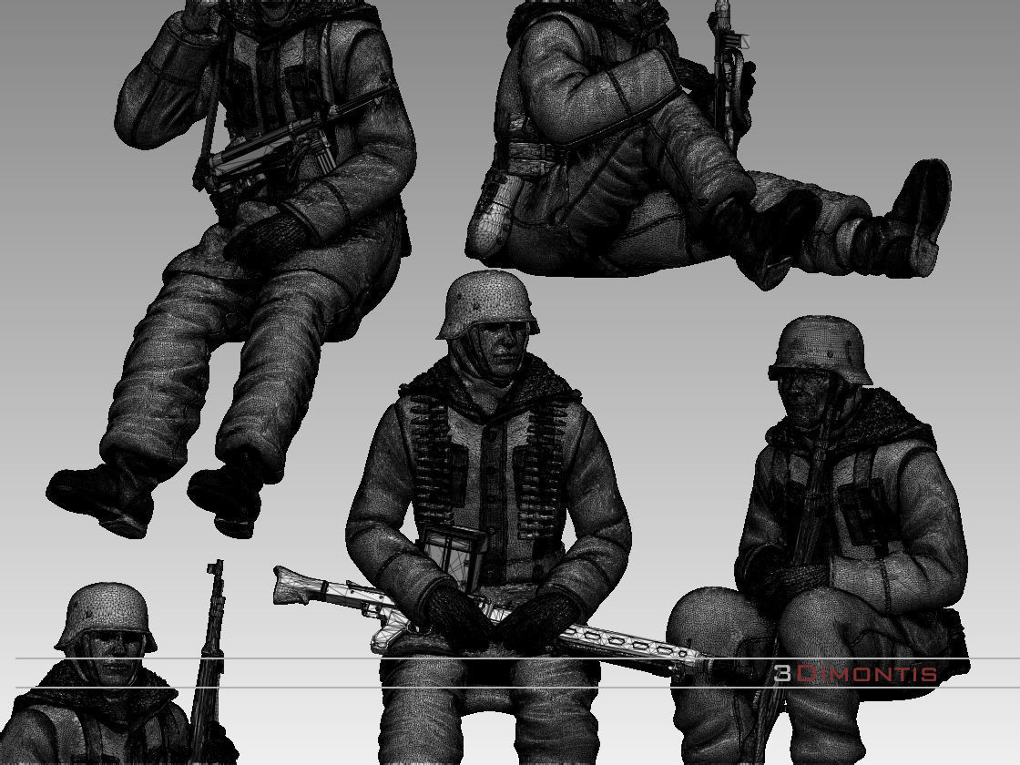 totenkopf devision german soldiers 3D print model_54