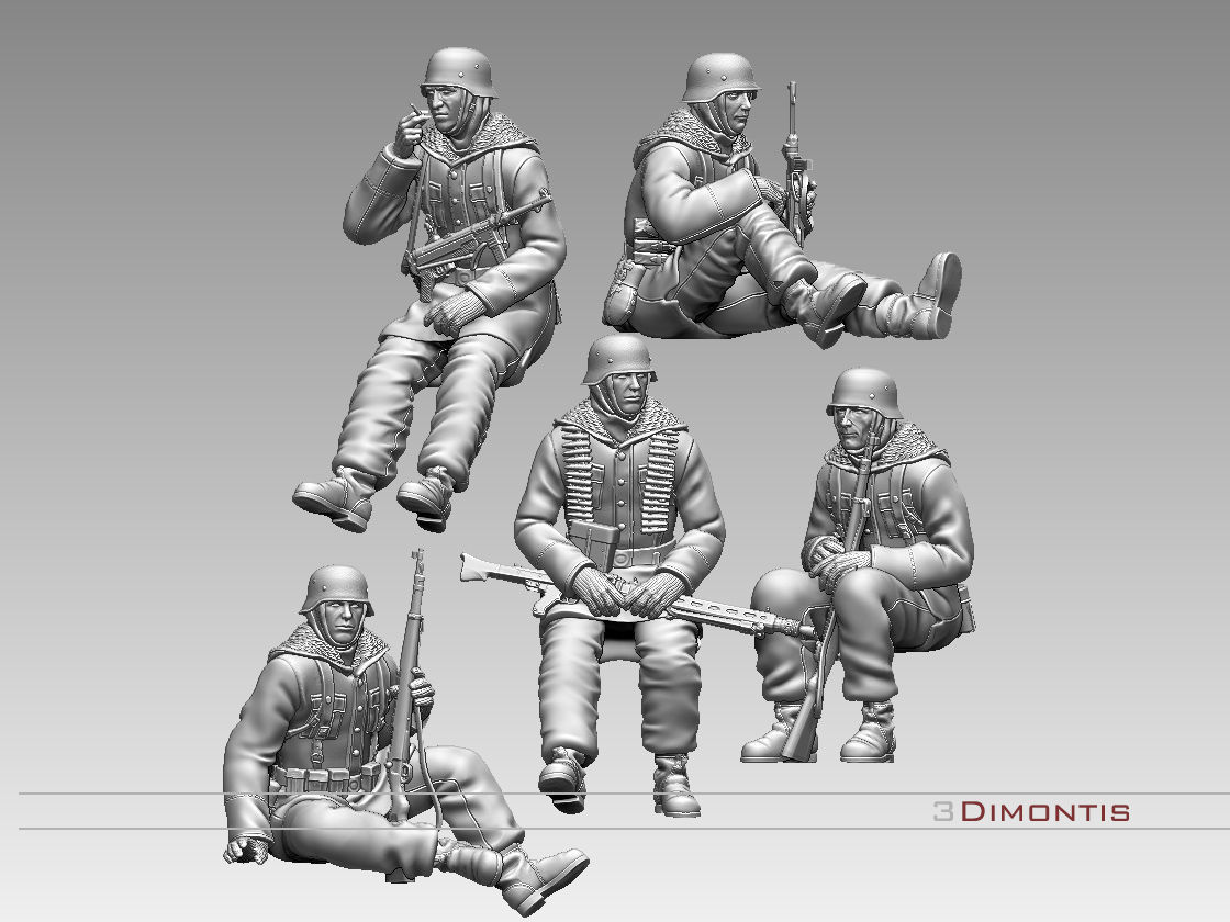totenkopf devision german soldiers 3D print model_38