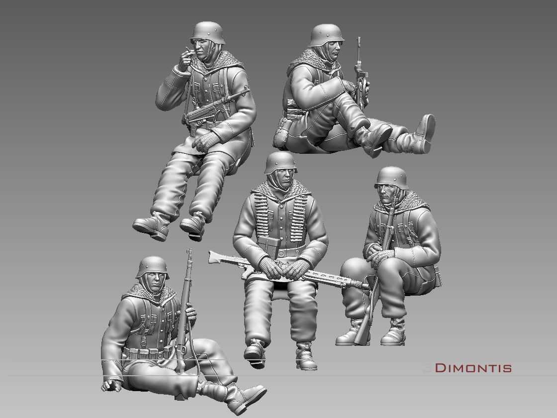 totenkopf devision german soldiers 3D print model_16