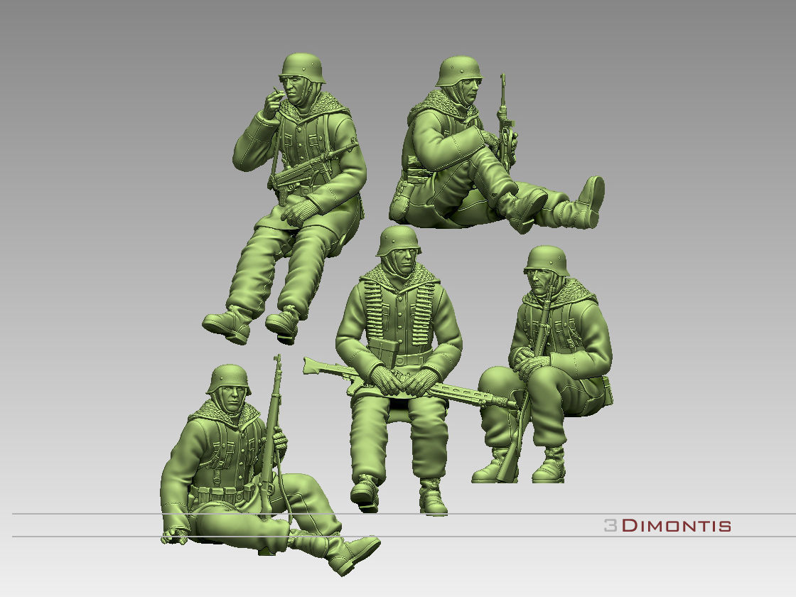 totenkopf devision german soldiers 3D print model_2