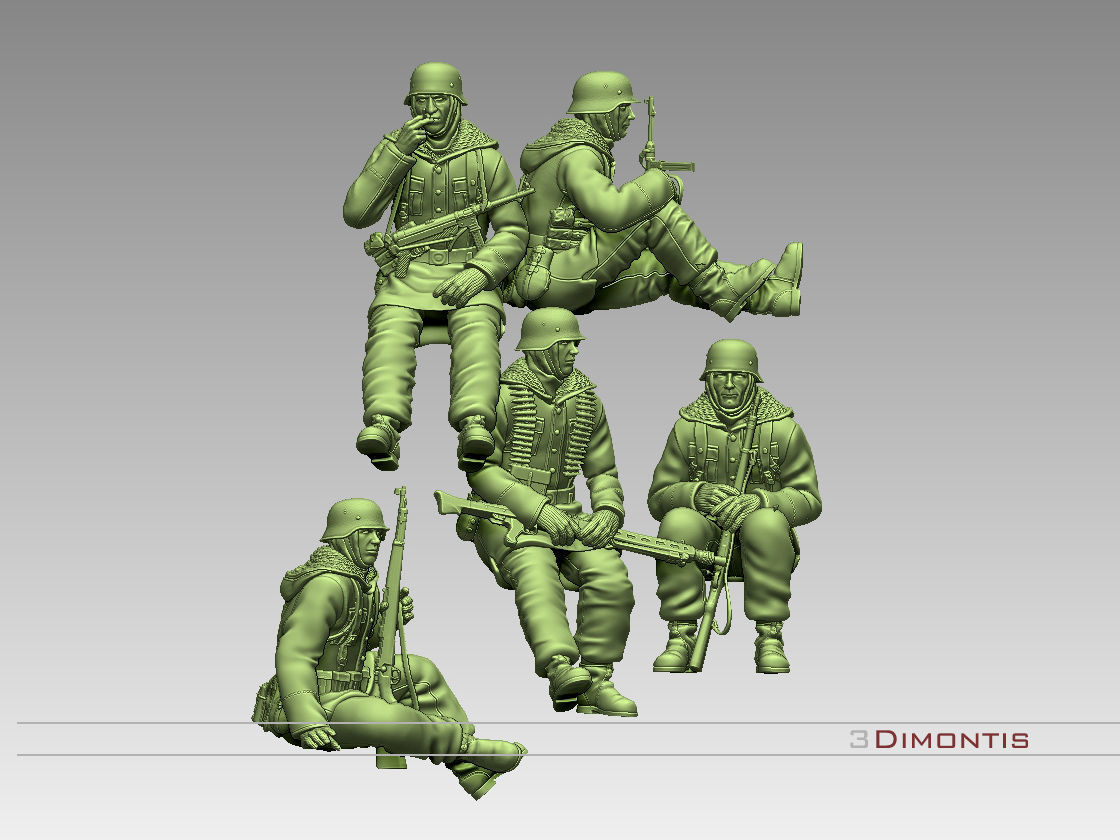 totenkopf devision german soldiers 3D print model_40