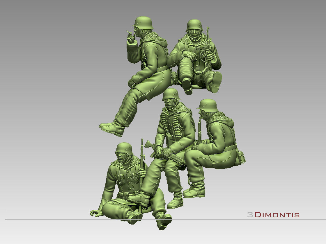 totenkopf devision german soldiers 3D print model_21