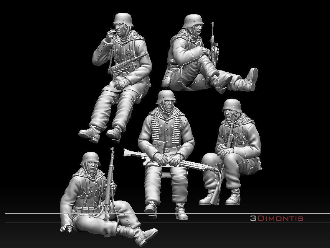 totenkopf devision german soldiers 3D print model_13