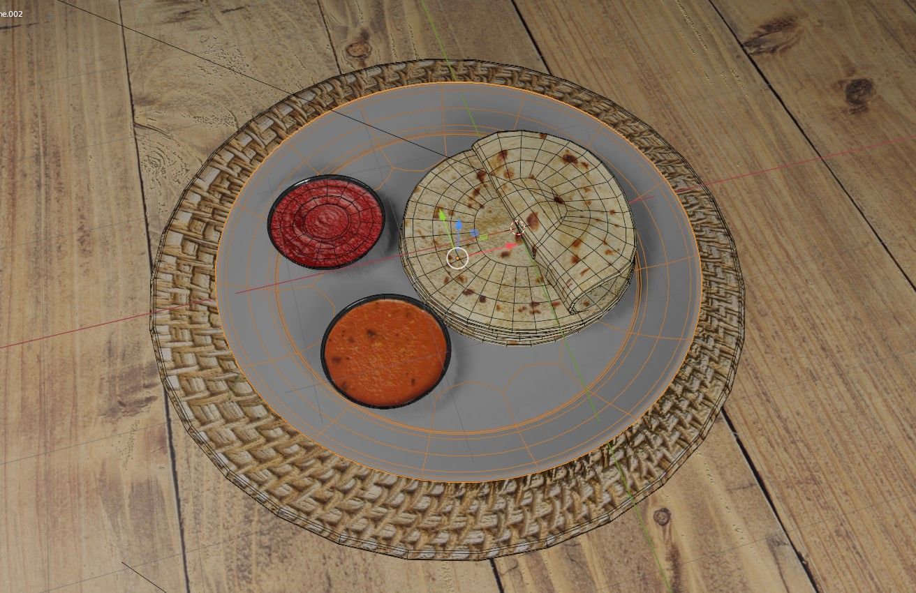 Coconut Roti bread Low-poly 3D model Low-poly 3D model_14