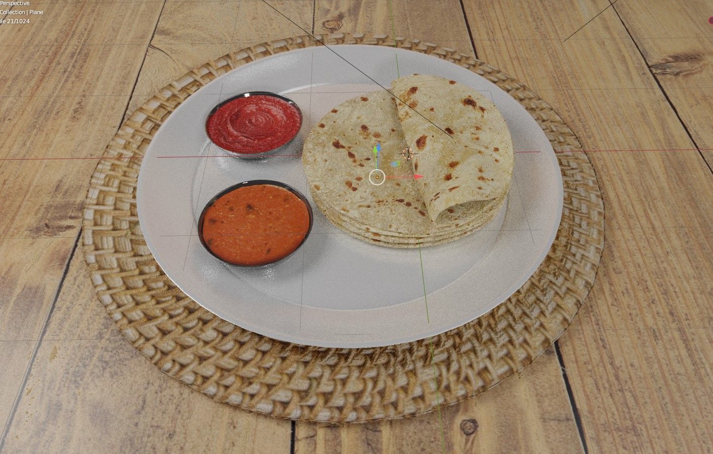 Coconut Roti bread Low-poly 3D model Low-poly 3D model_11