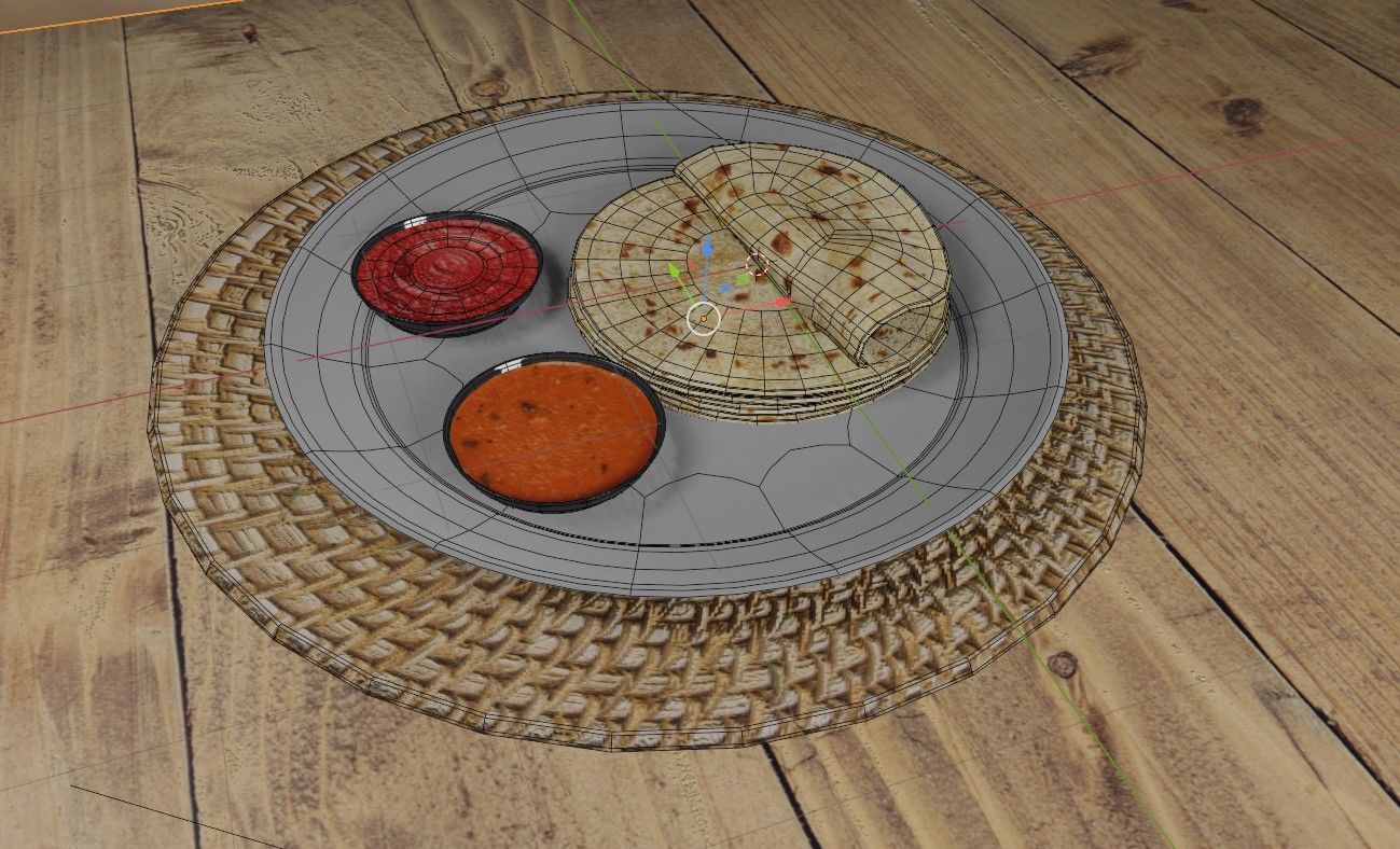 Coconut Roti bread Low-poly 3D model Low-poly 3D model_12