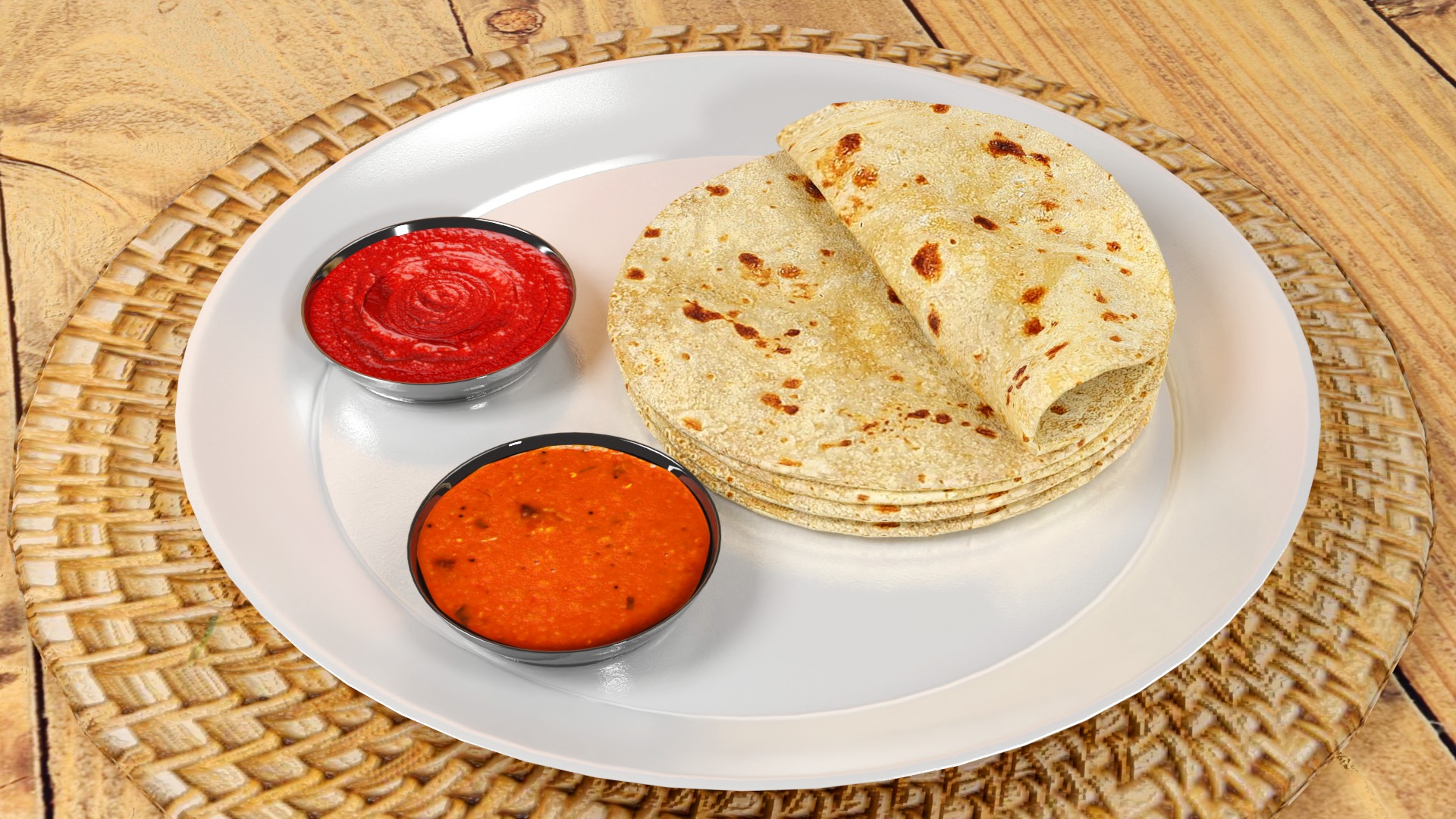 Coconut Roti bread Low-poly 3D model Low-poly 3D model_2