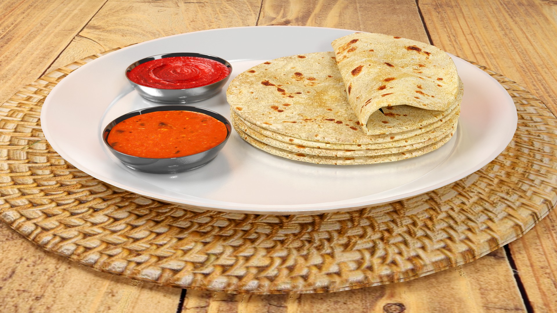 Coconut Roti bread Low-poly 3D model Low-poly 3D model_5