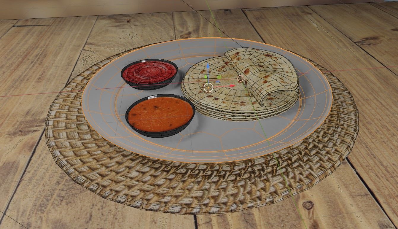 Coconut Roti bread Low-poly 3D model Low-poly 3D model_15