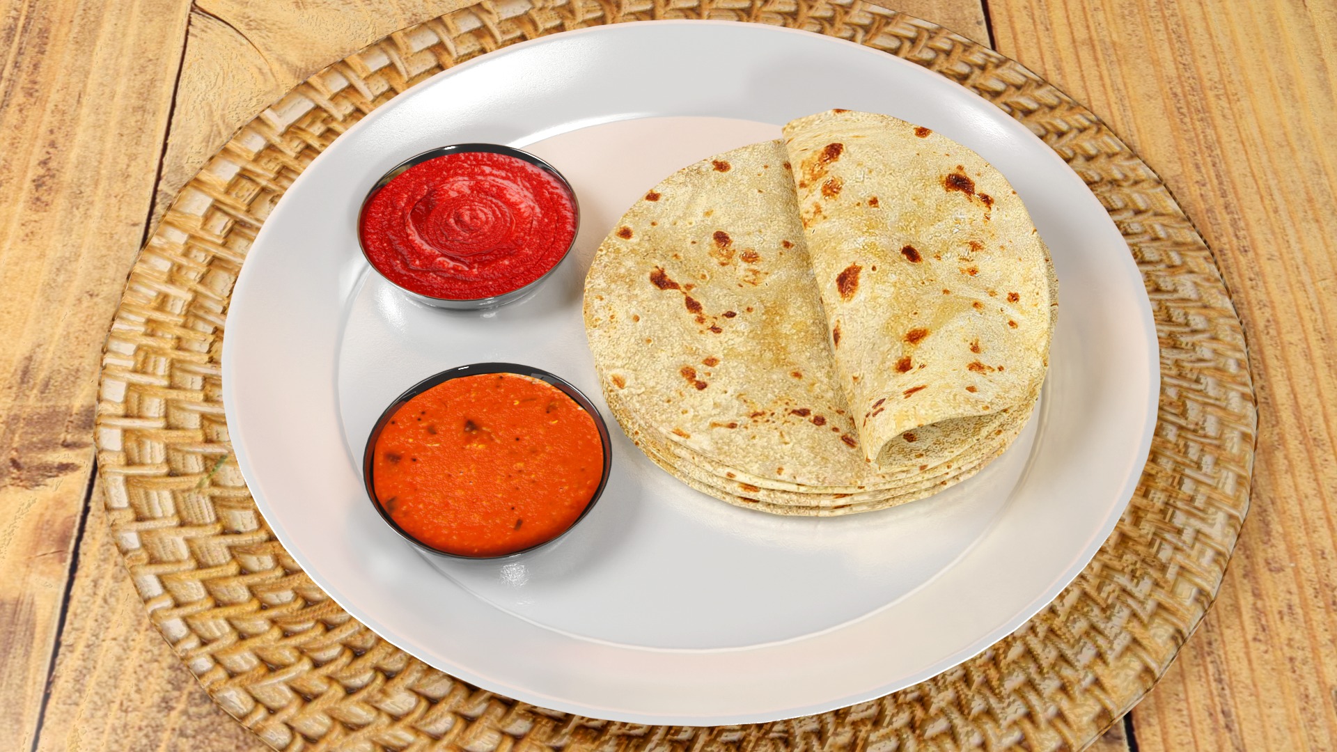 Coconut Roti bread Low-poly 3D model Low-poly 3D model_1