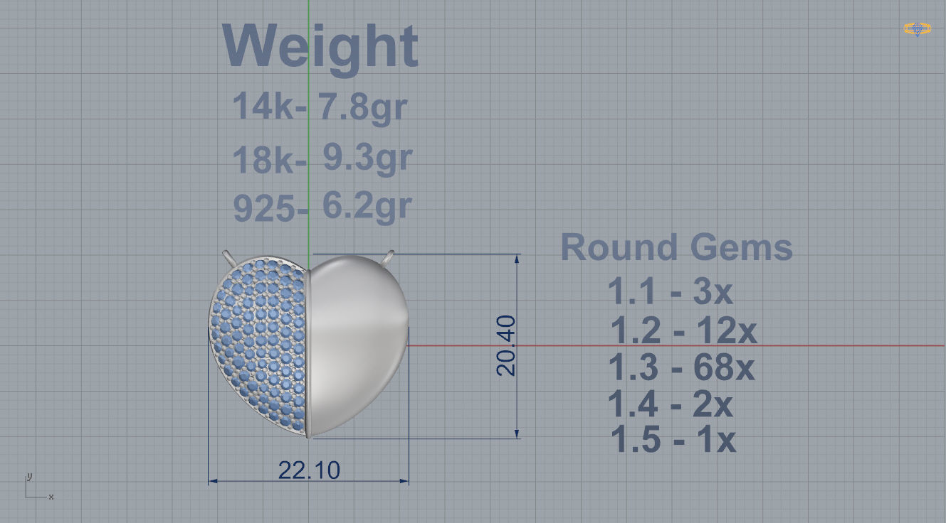 Heart Pendant 3D print model_3