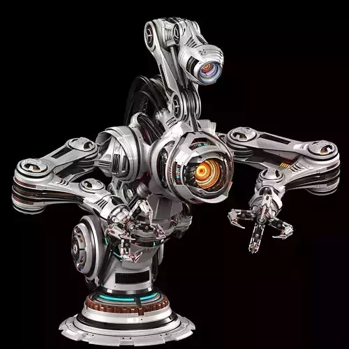 Sci-Fi Assembly Robot 2 - Rigged 3D model
