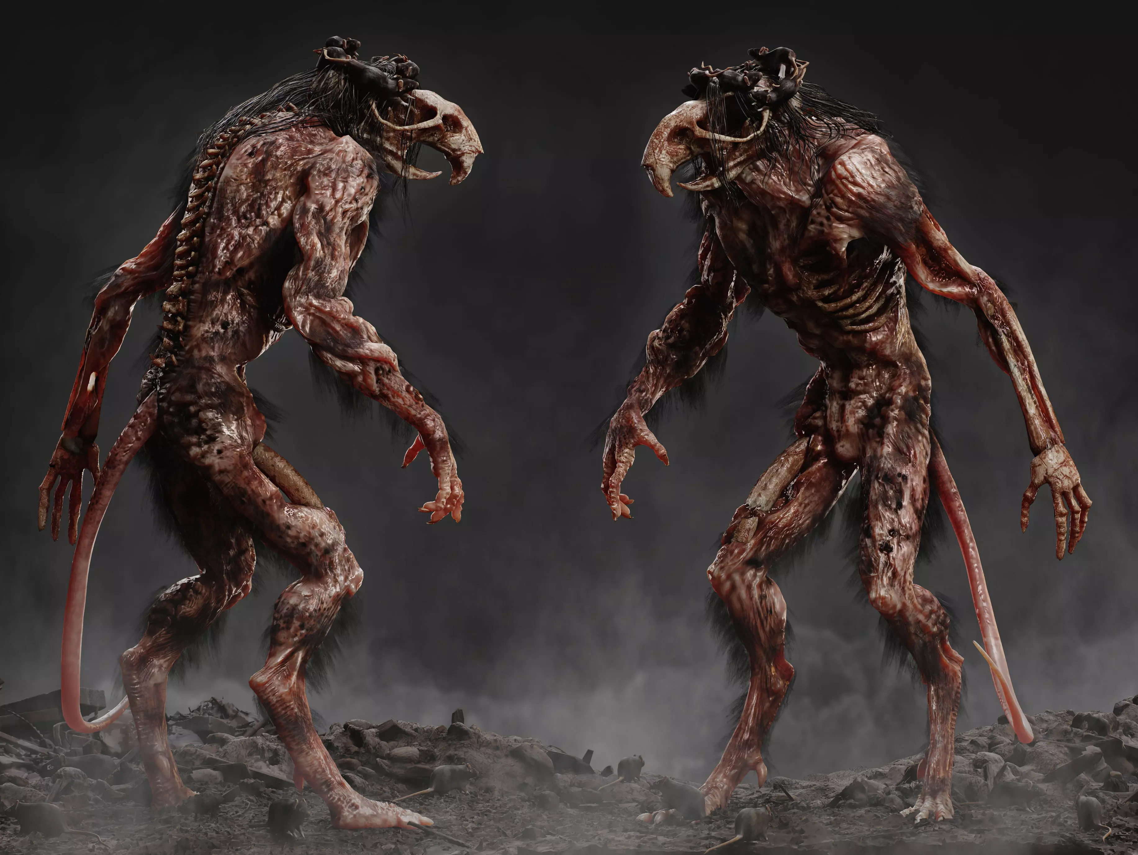 Rat  King Low-poly 3D model_0