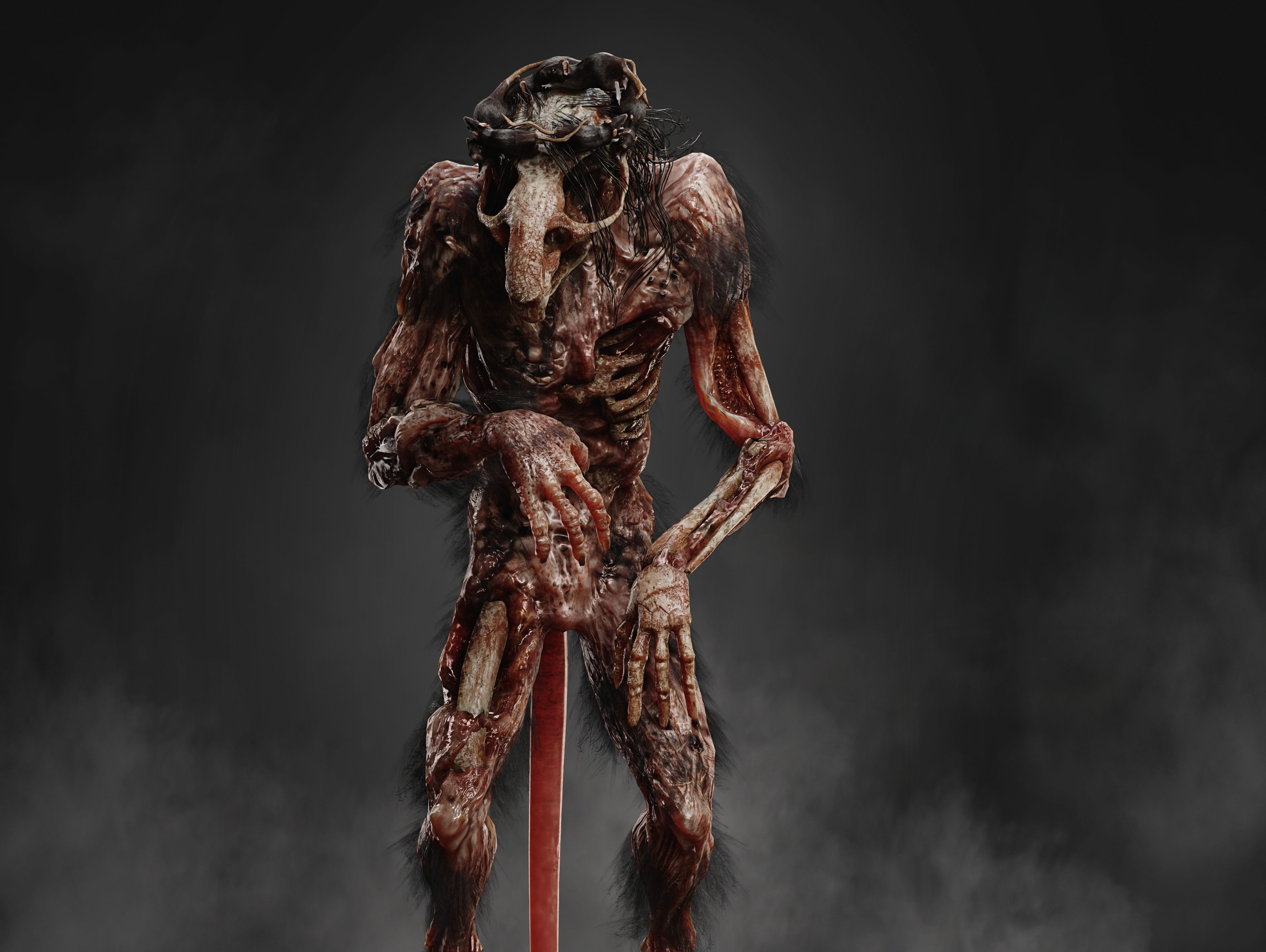 Rat  King Low-poly 3D model_7