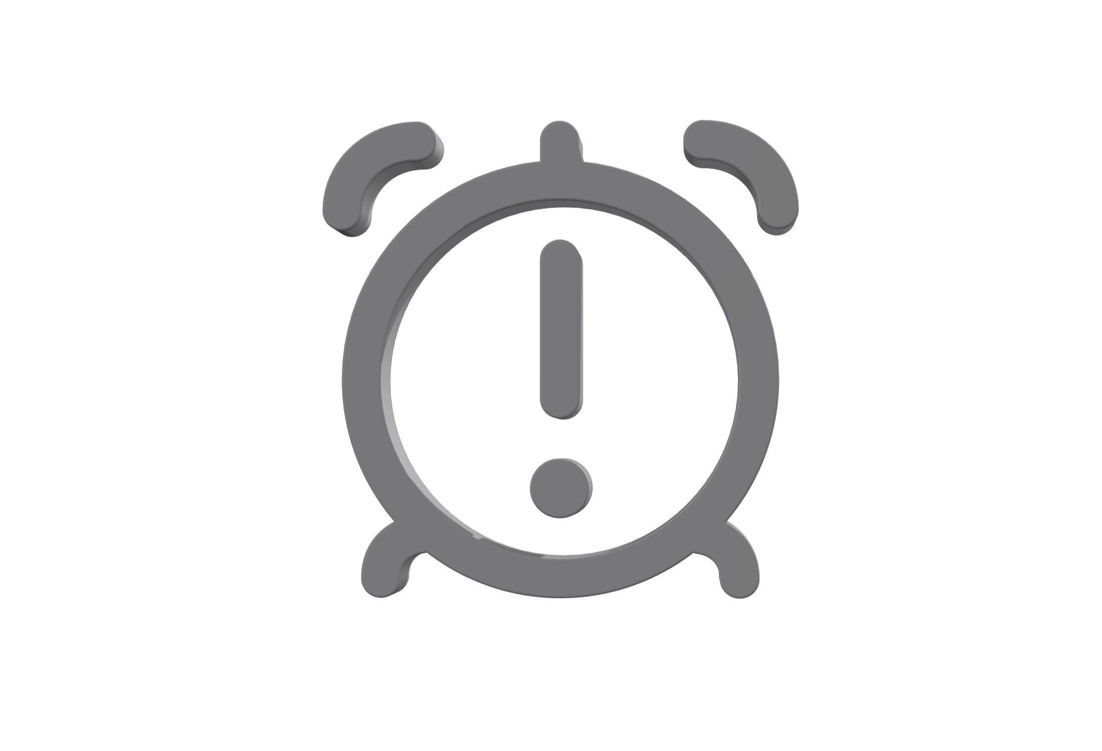 3d alarm exclamation icon 3d model Low-poly 3D model_7