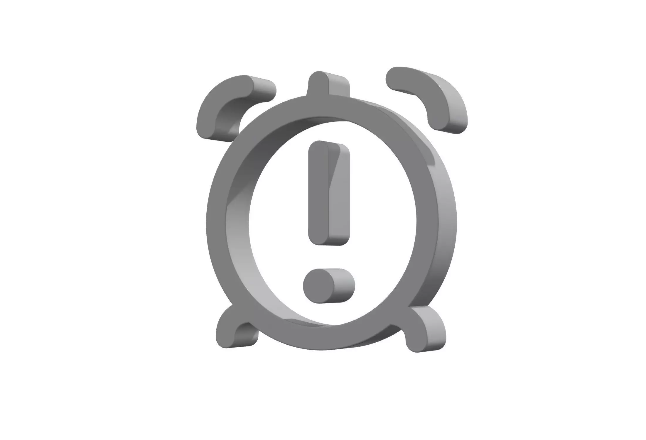 3d alarm exclamation icon 3d model Low-poly 3D model_0