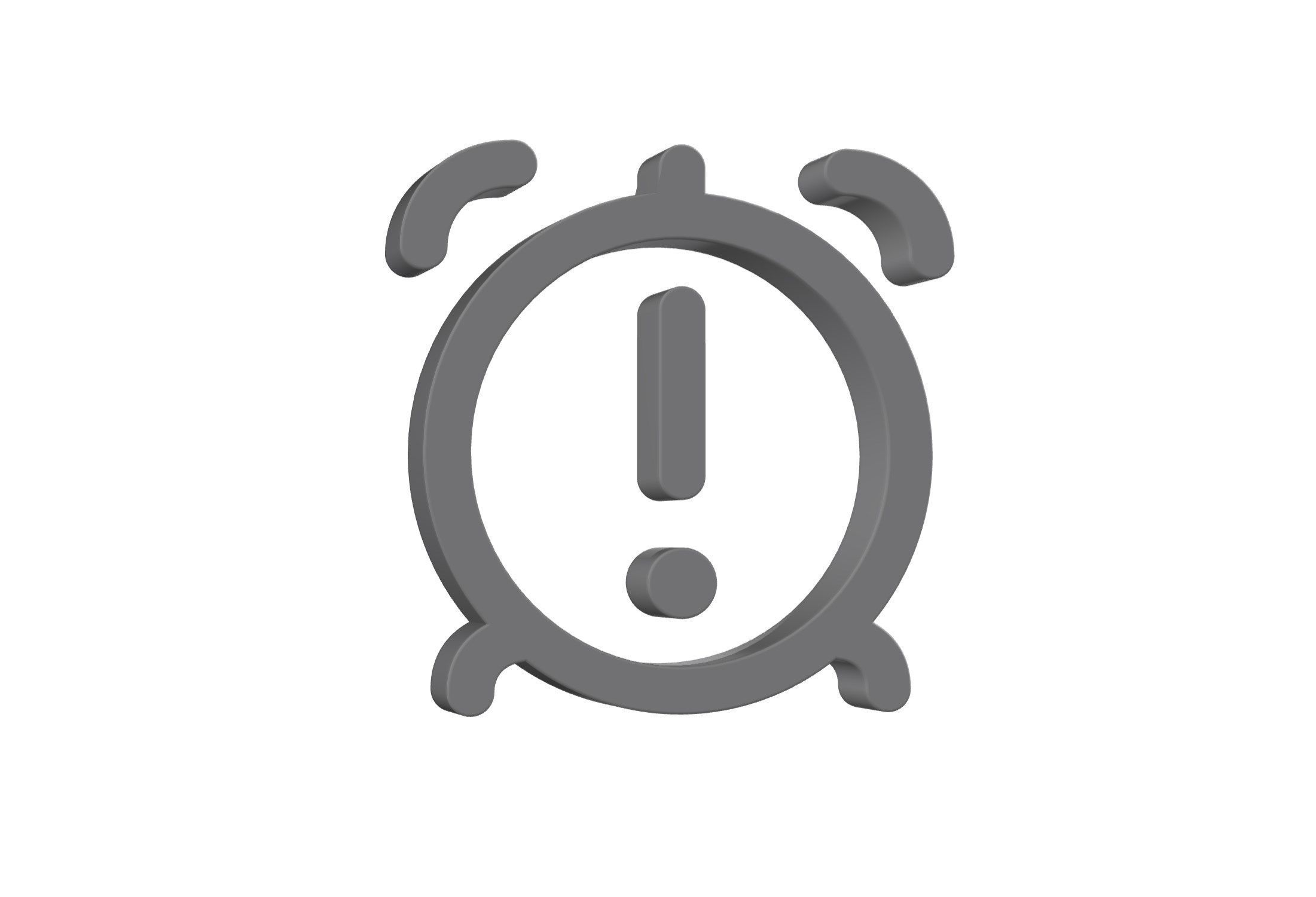 3d alarm exclamation icon 3d model Low-poly 3D model_2